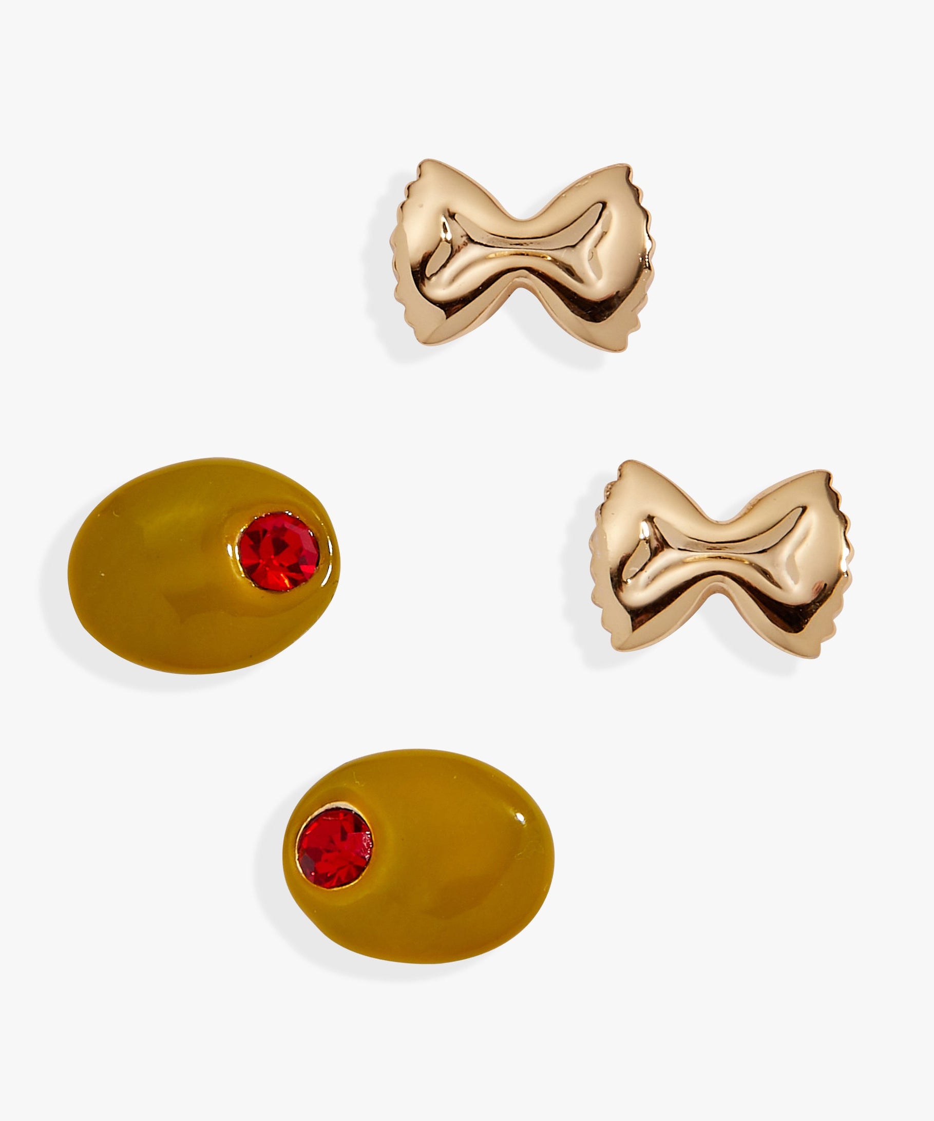 Pasta Girl Stud Earrings Set Of 2