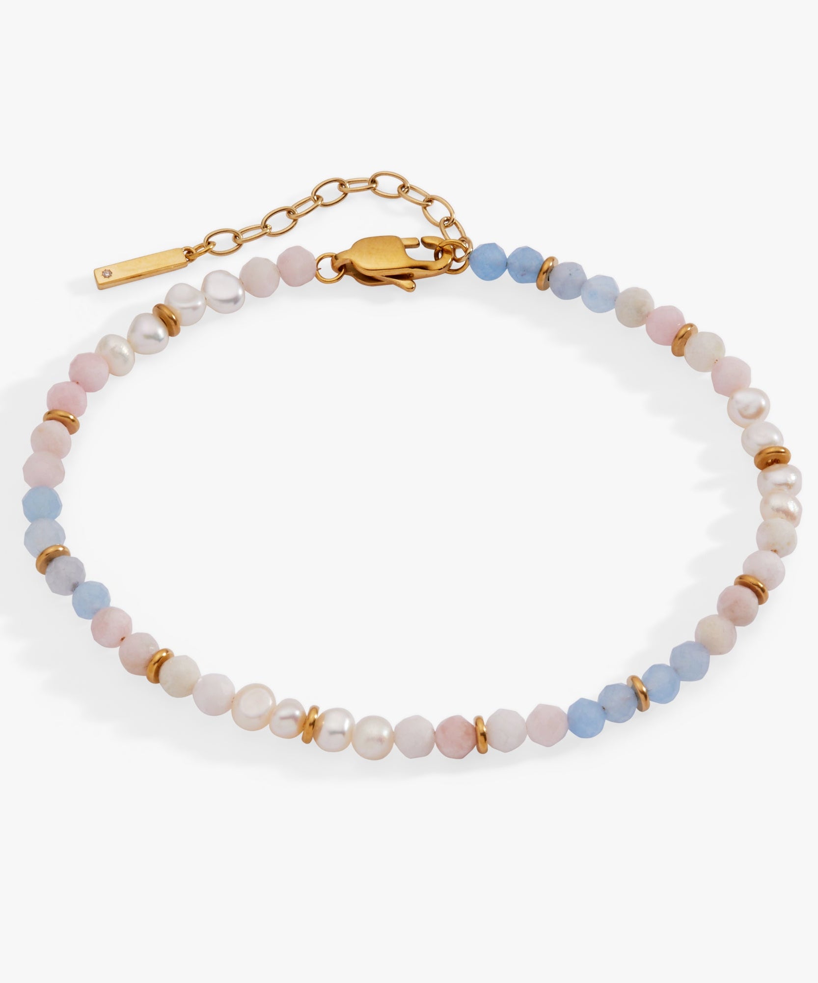 Sandy Peach Ombre Semi-Precious Beaded Anklet