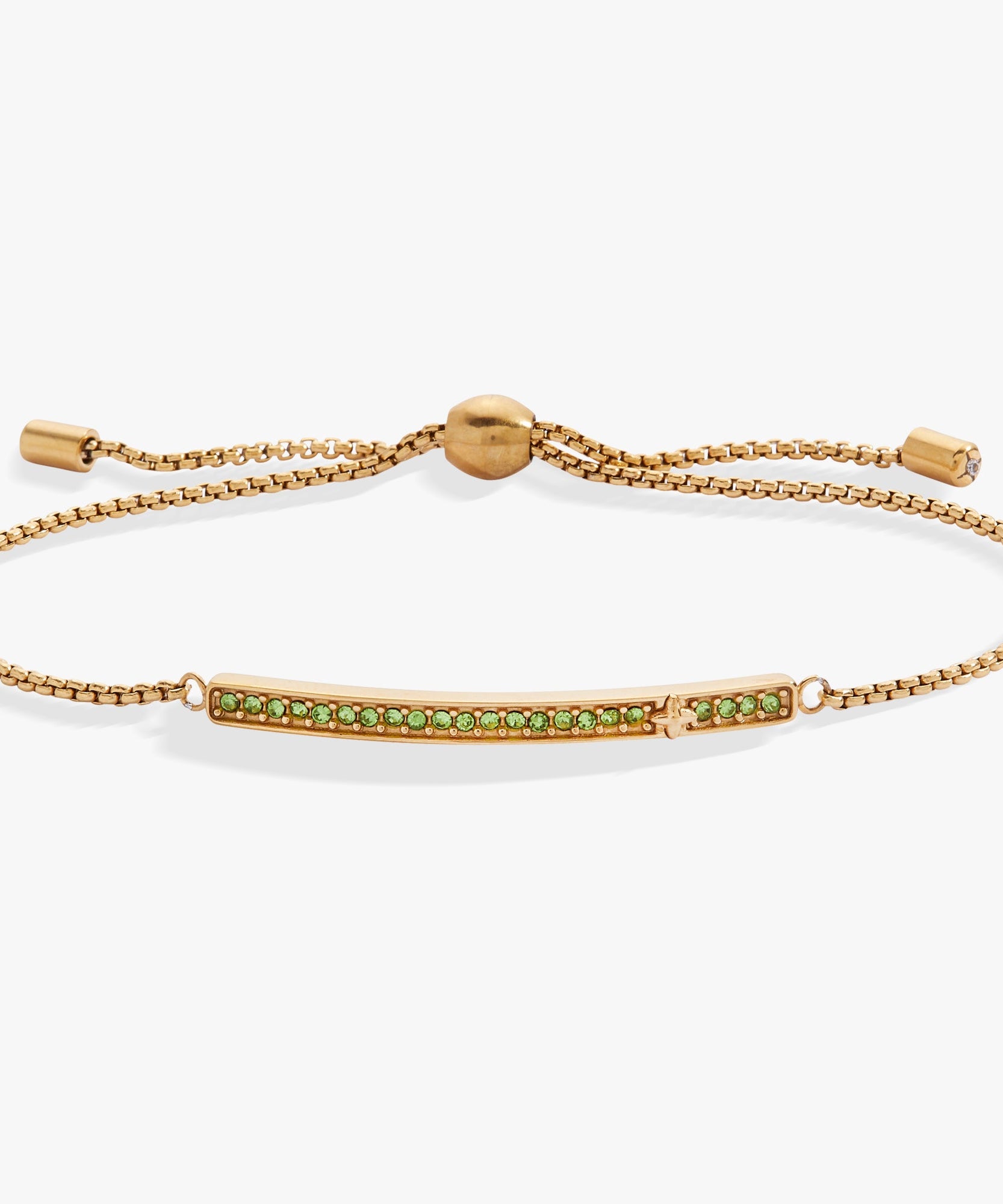 August Everyday Birthstone Pave Bolo Bracelet