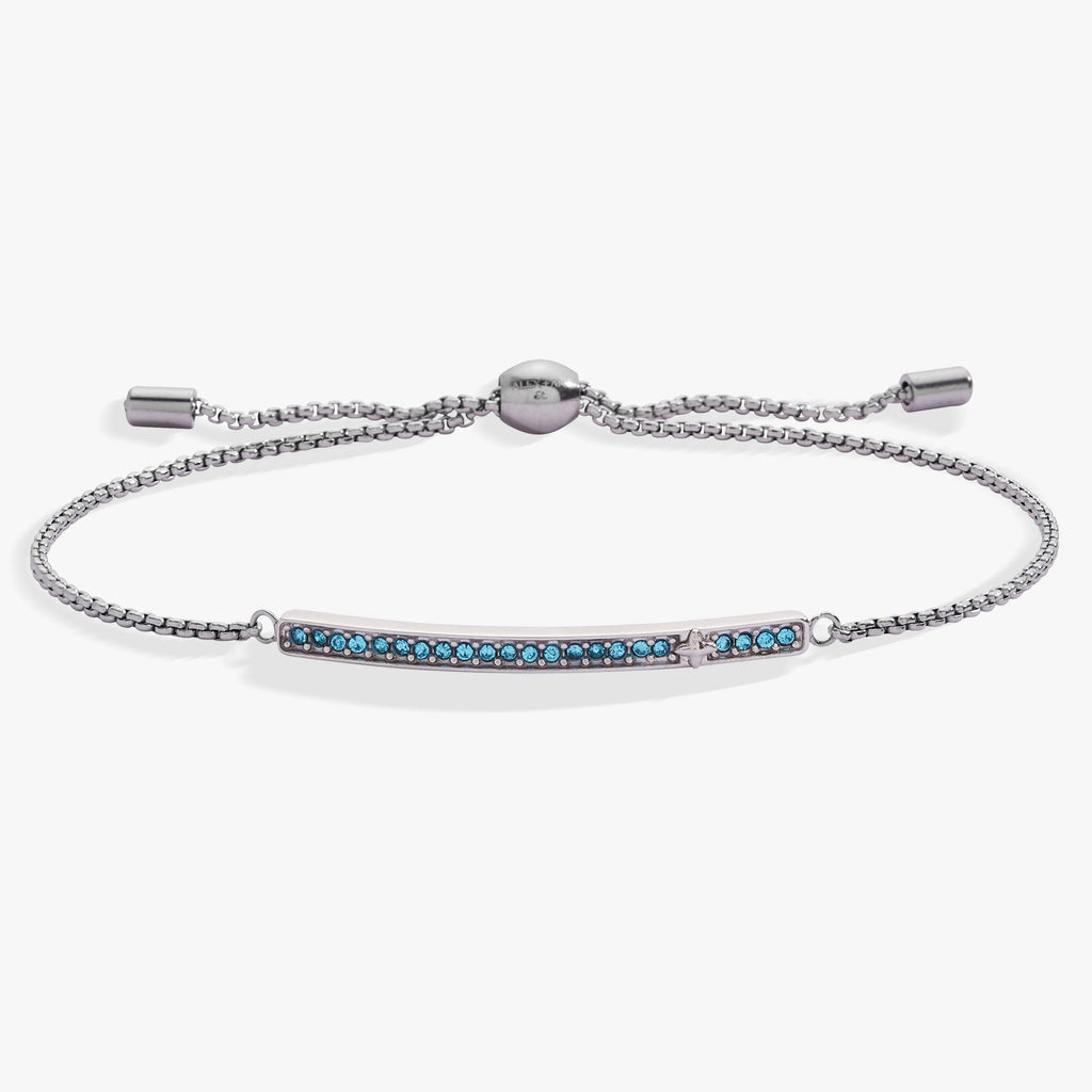 March Everyday Birthstone Pave Bolo Bracelet