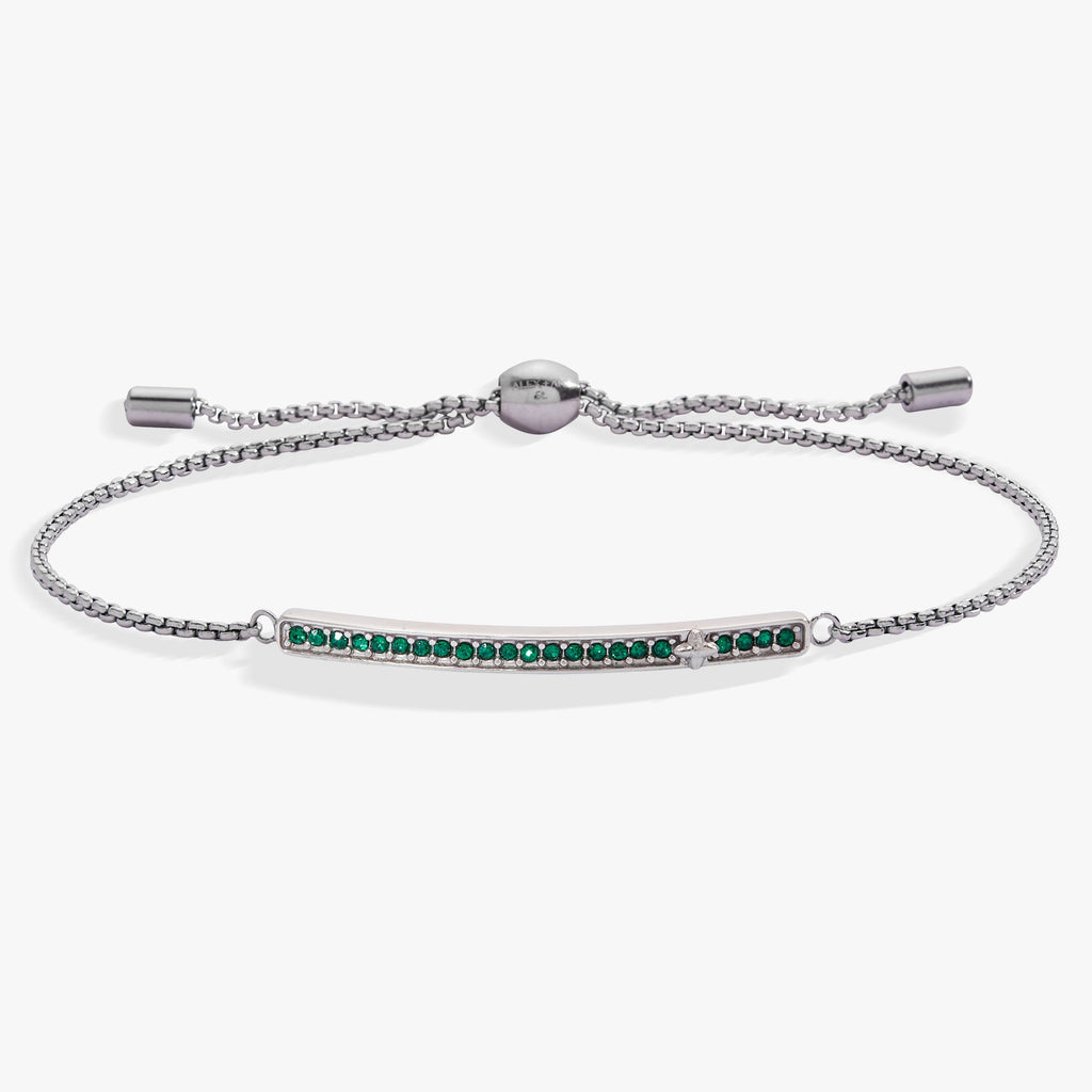May Everyday Birthstone Pave Bolo Bracelet