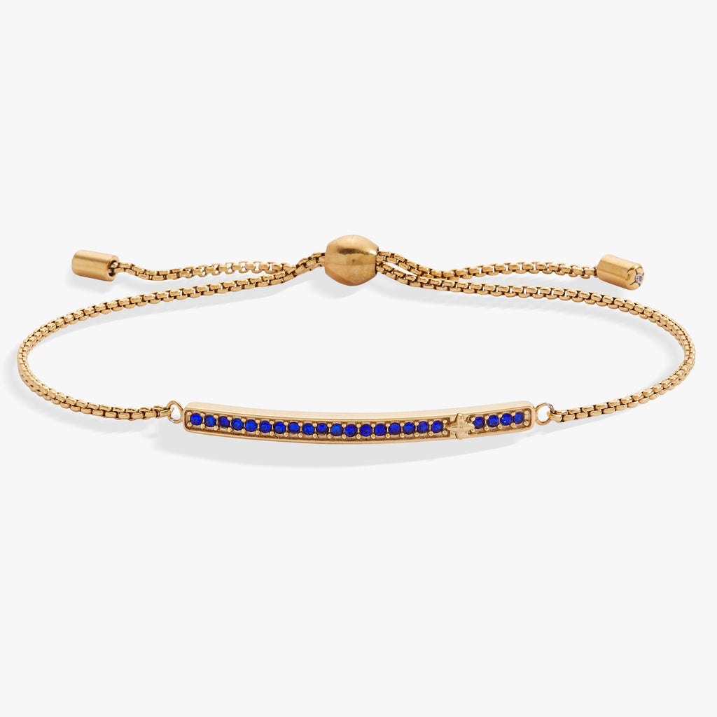 September Everyday Birthstone Pave Bolo Bracelet