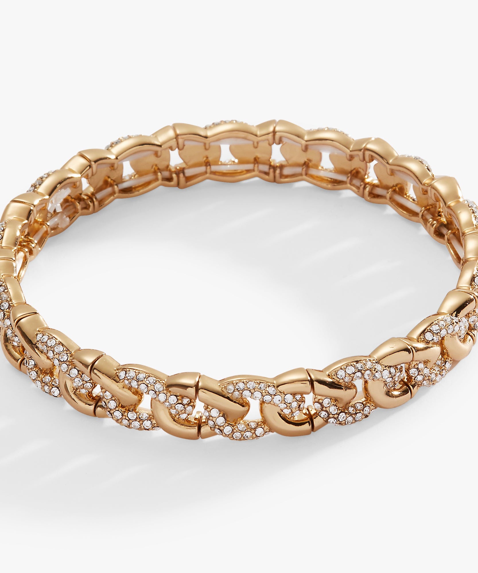 Pave Curb Chain Stretch Bracelet