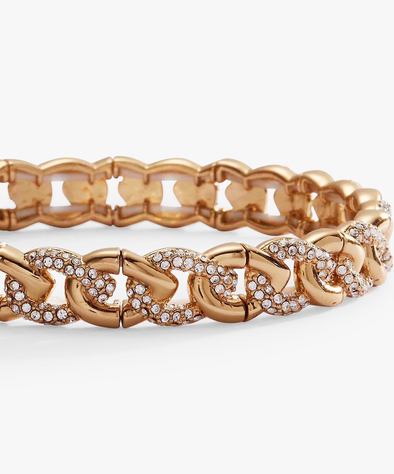 Pave Curb Chain Stretch Bracelet
