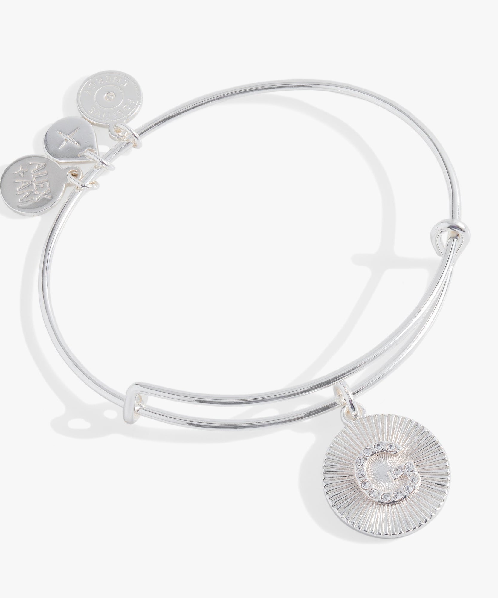 Initial G Pave Starburst Texture Bangle