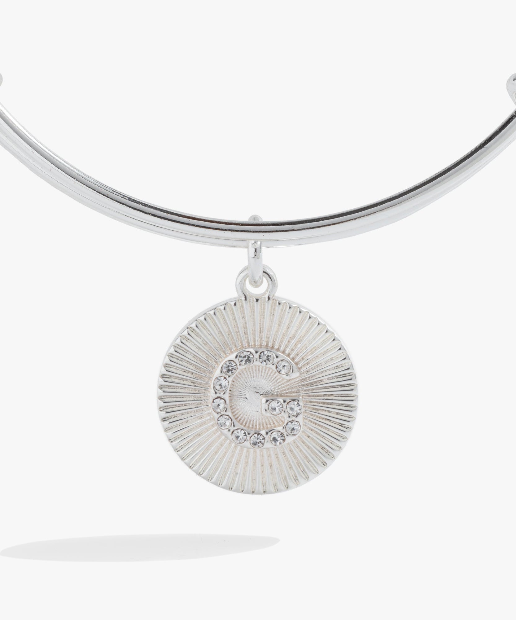 Initial G Pave Starburst Texture Bangle