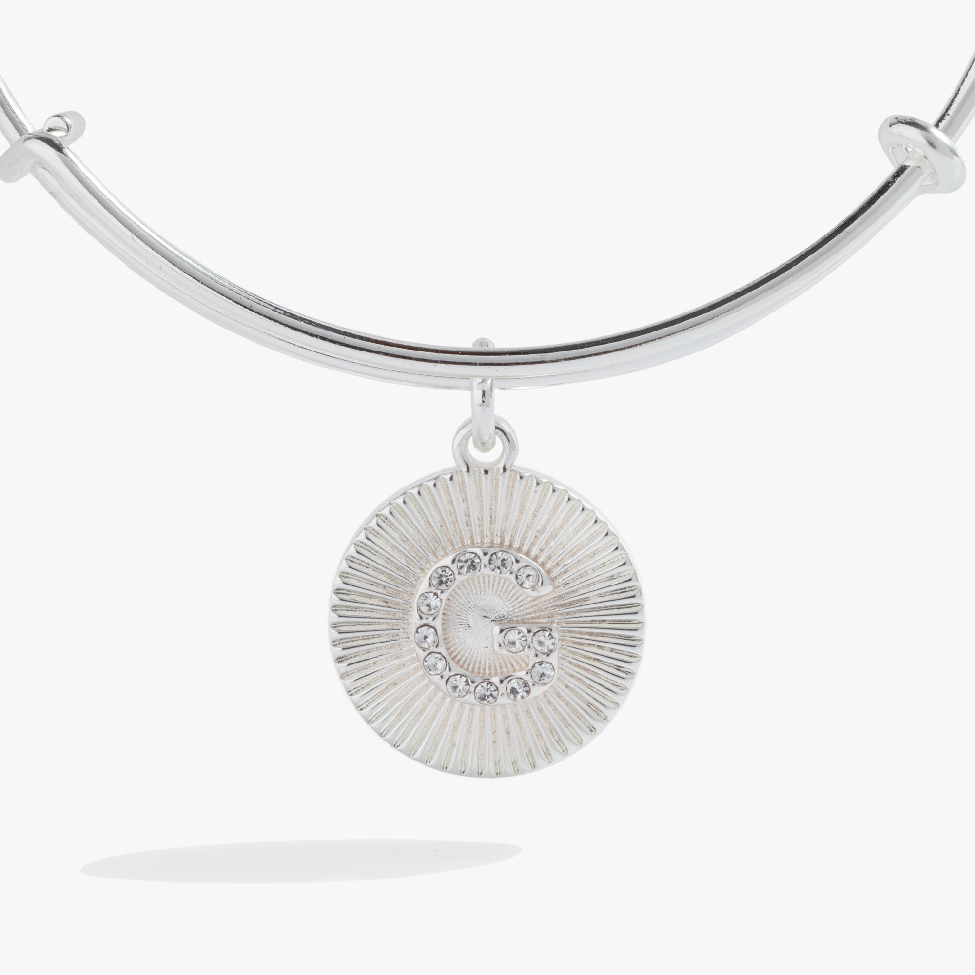 Initial G Pave Starburst Texture Bangle