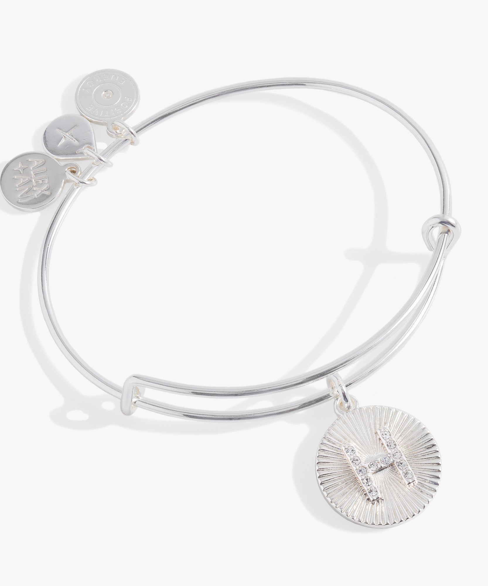Initial H Pave Starburst Texture Bangle