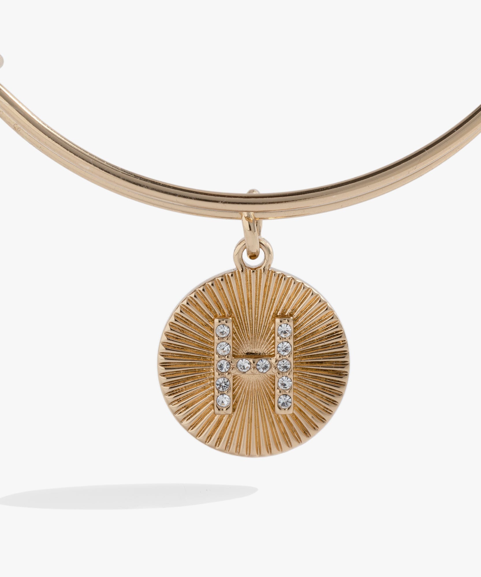 Initial H Pave Starburst Texture Bangle