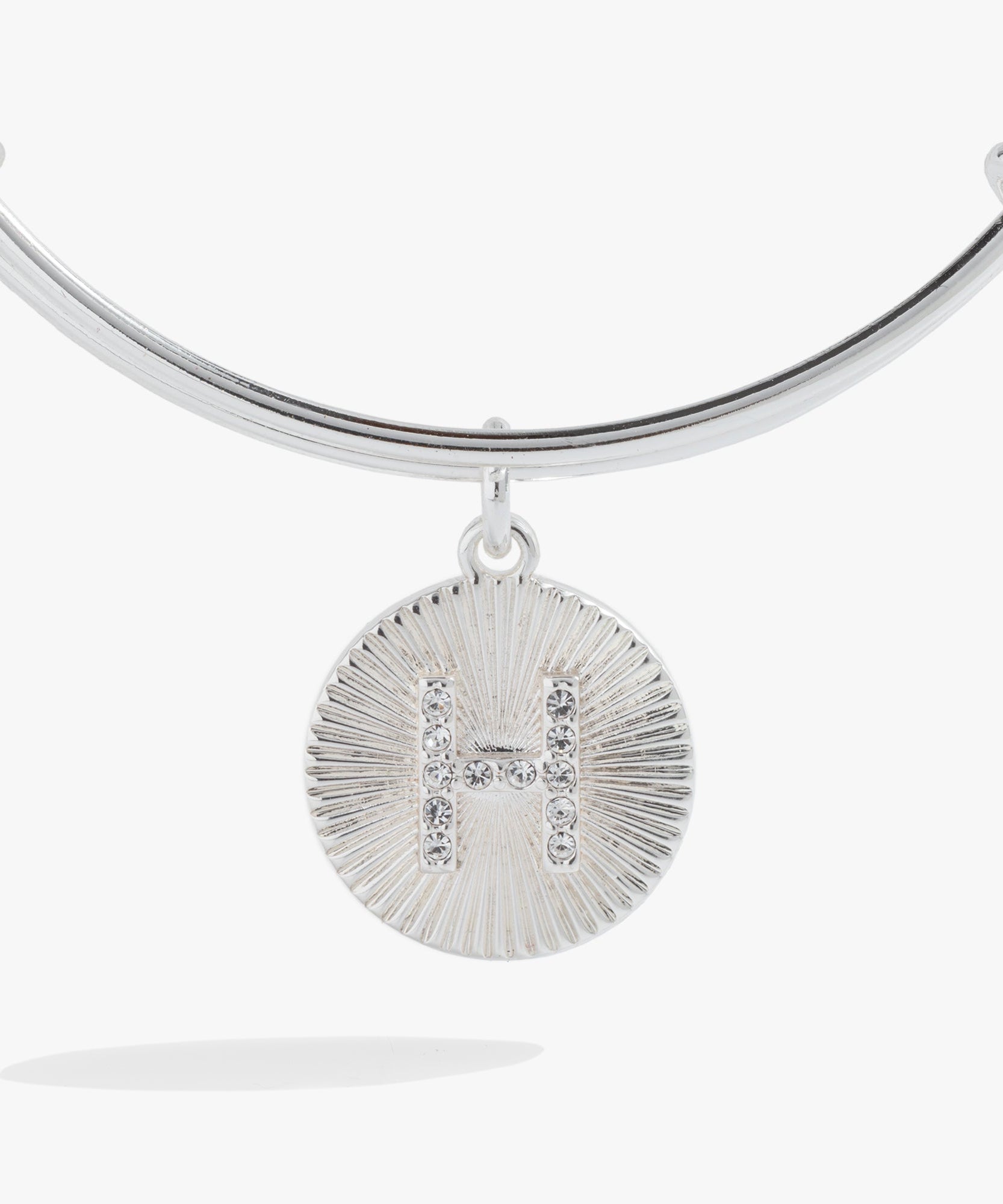 Initial H Pave Starburst Texture Bangle