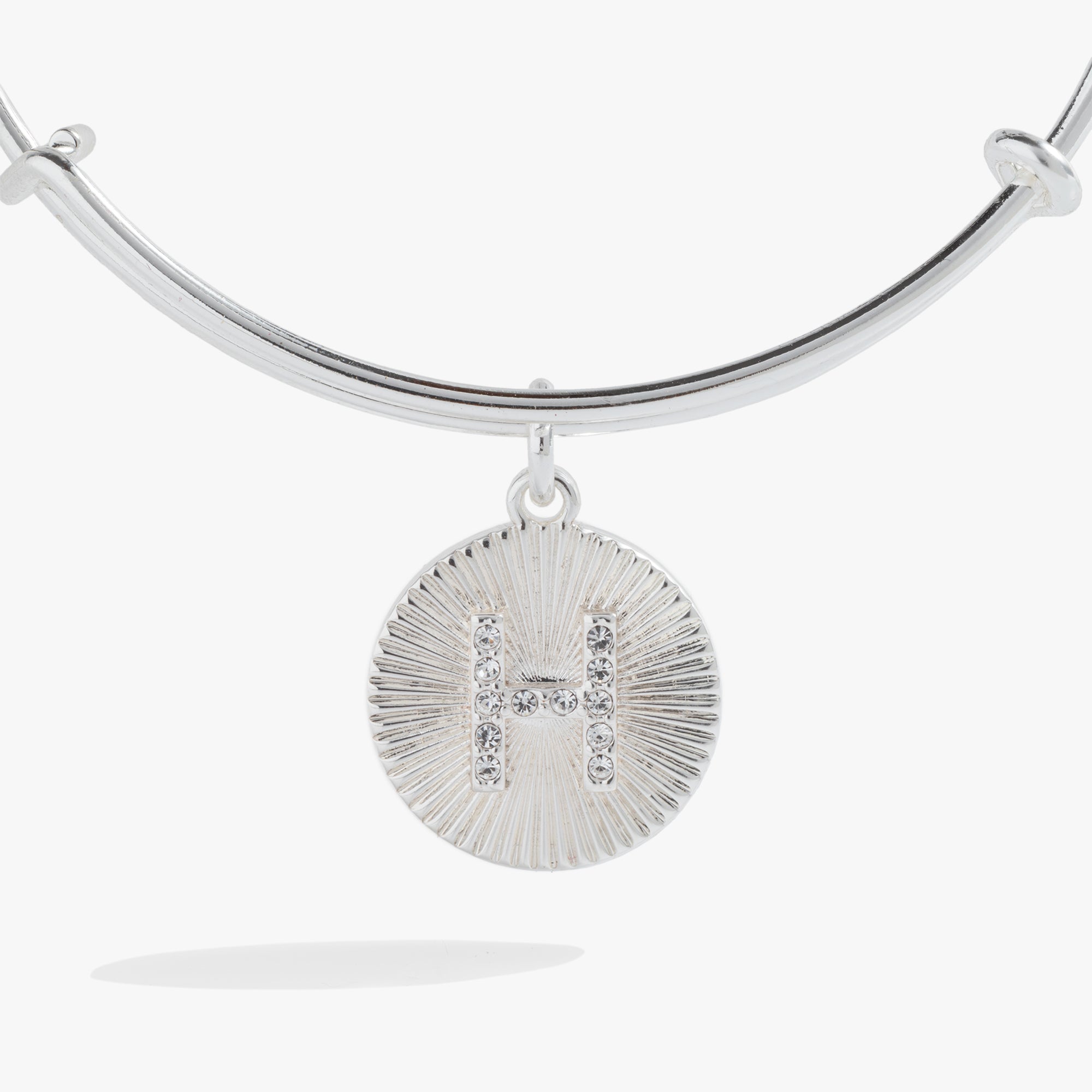 Initial H Pave Starburst Texture Bangle