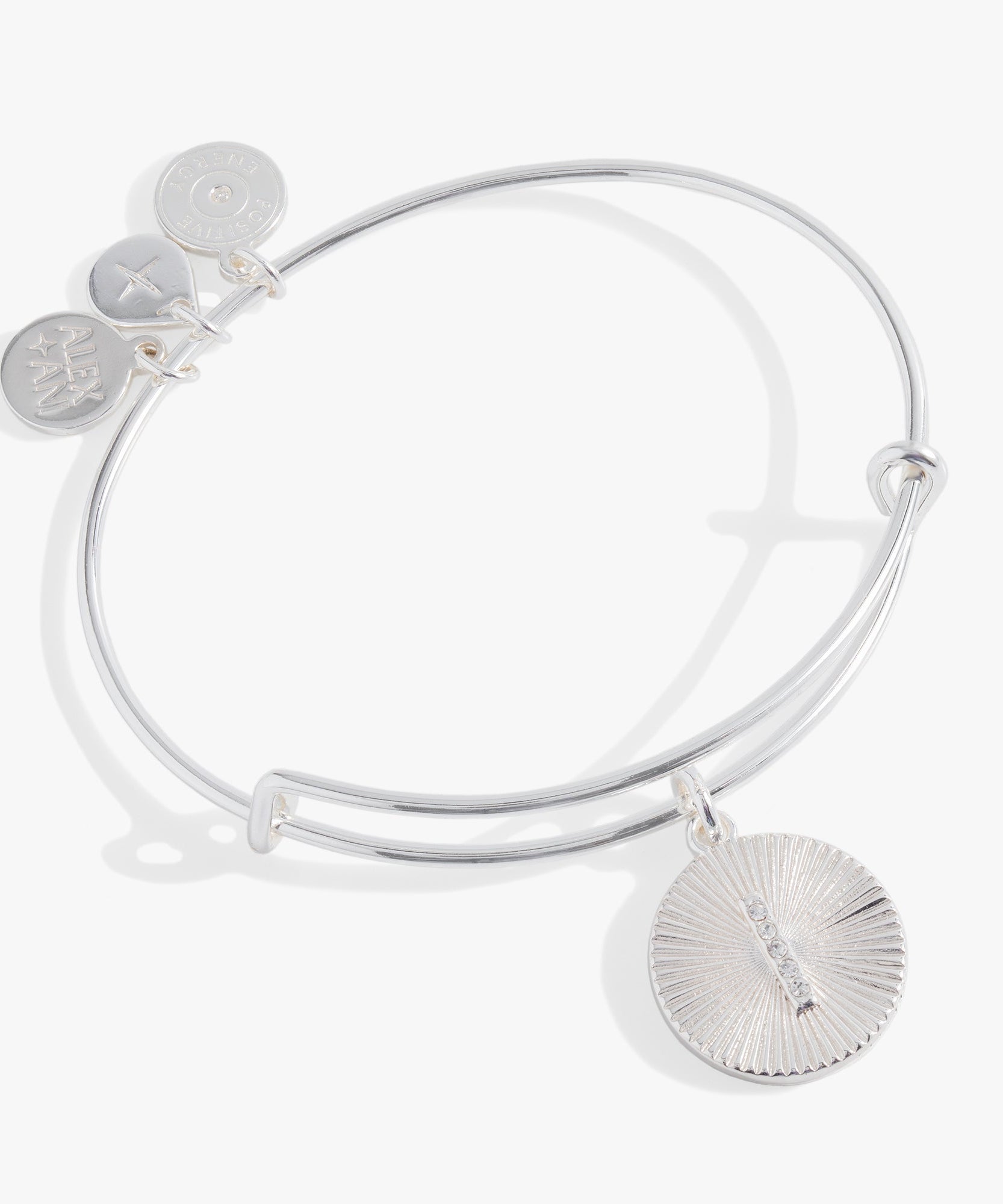 Initial I Pave Starburst Texture Bangle