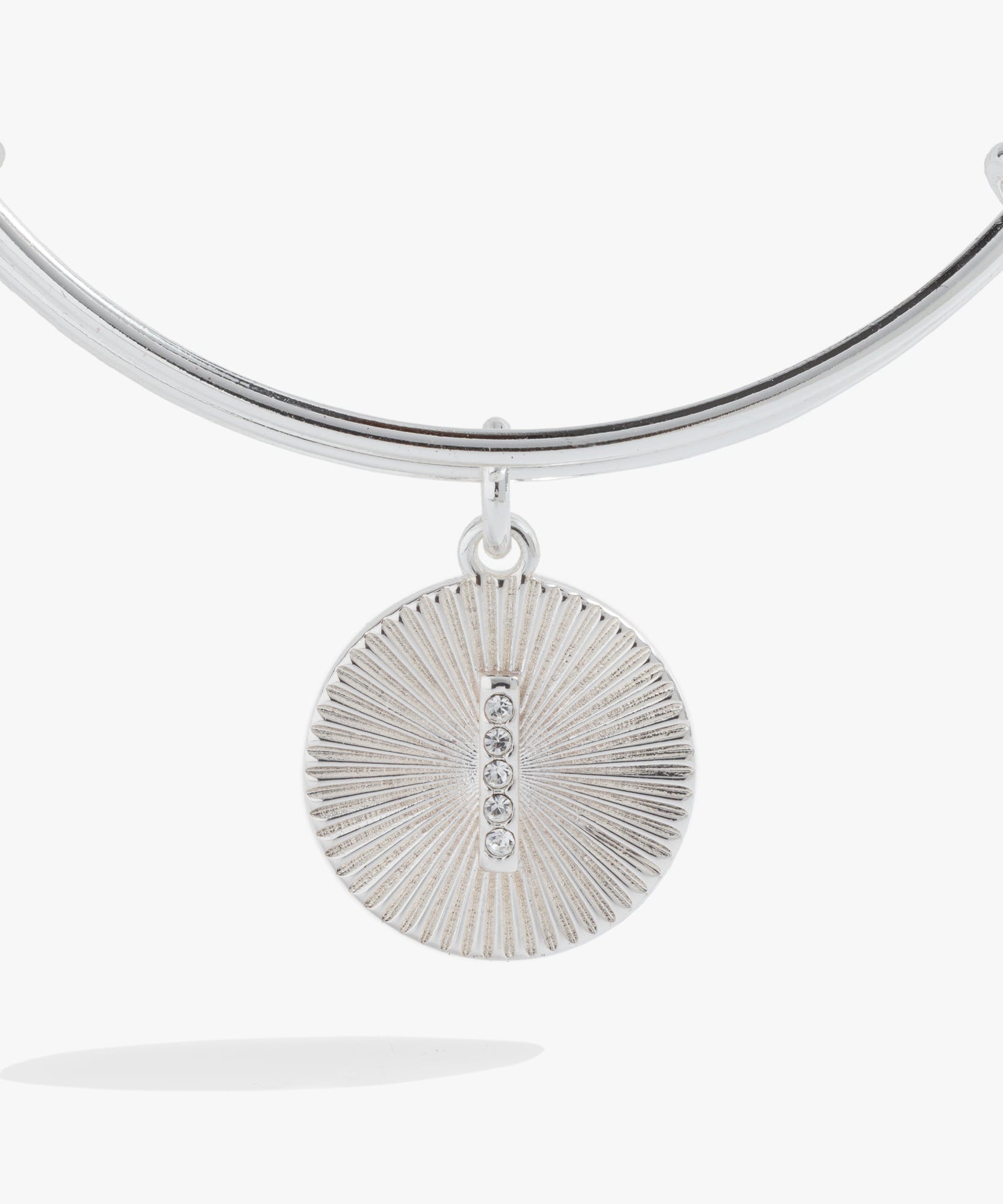 Initial I Pave Starburst Texture Bangle