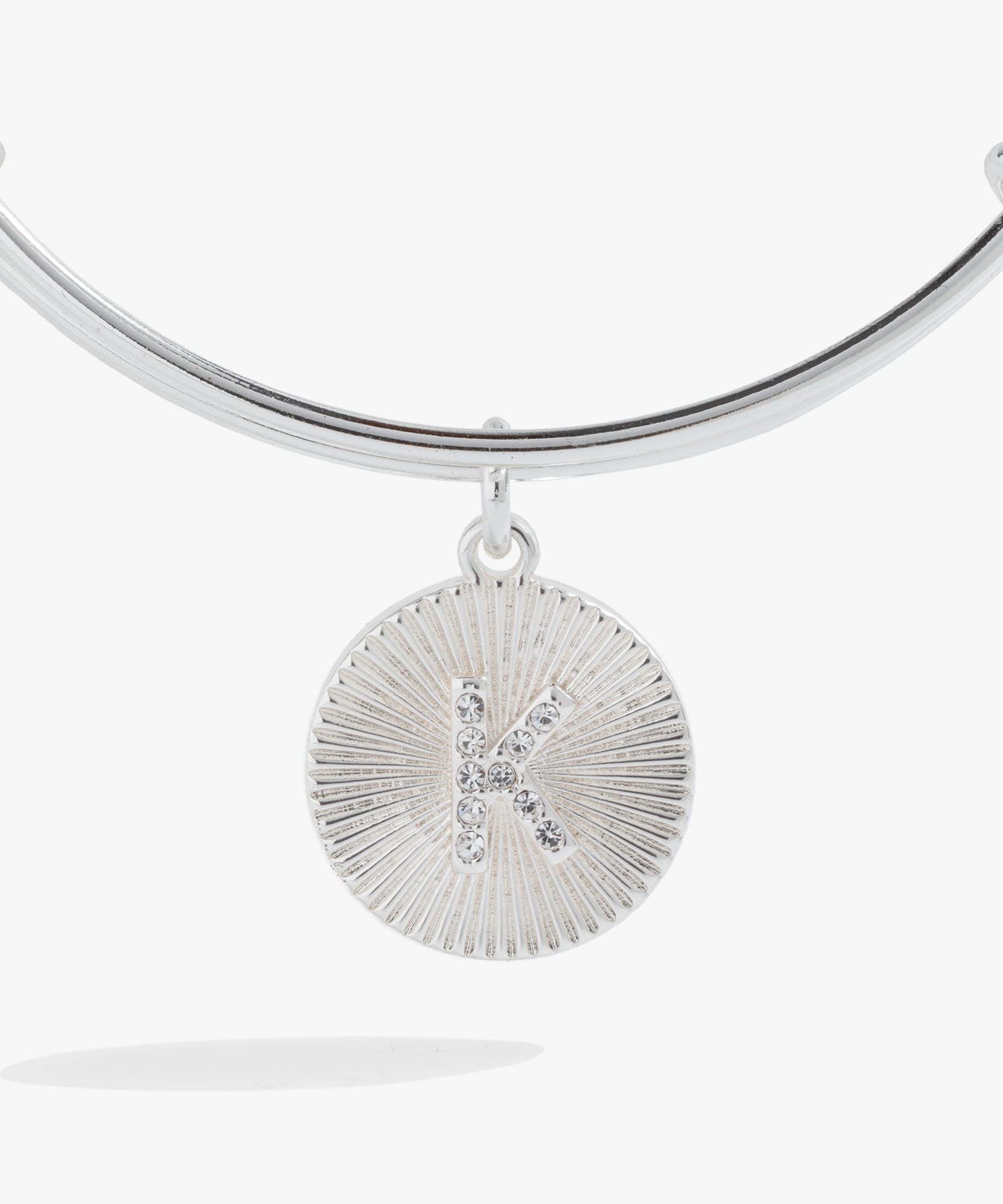 Initial K Pave Starburst Texture Bangle