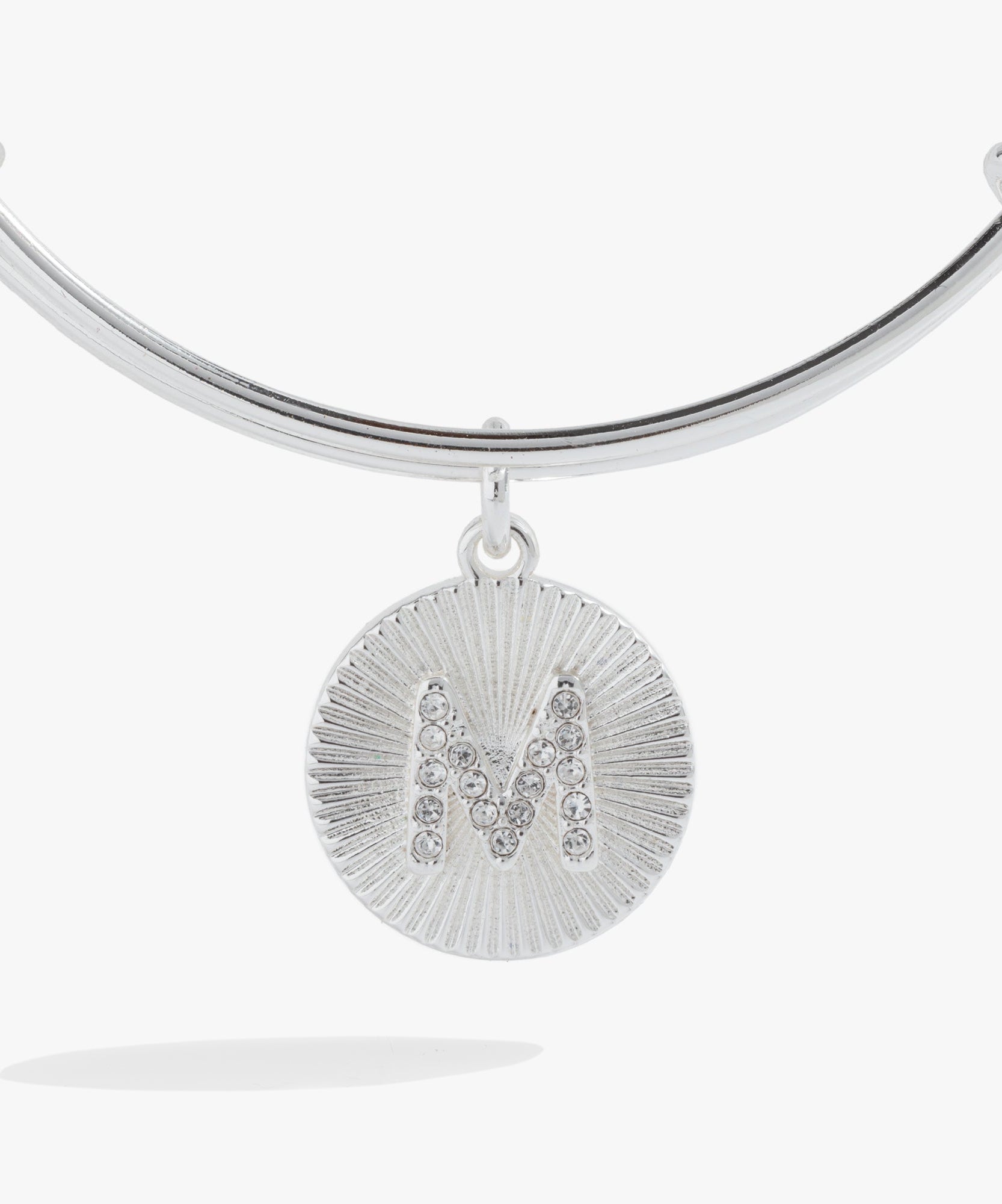 Initial M Pave Starburst Texture Bangle
