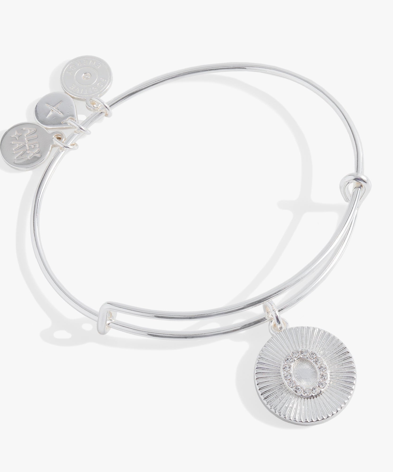 Initial O Pave Starburst Texture Bangle