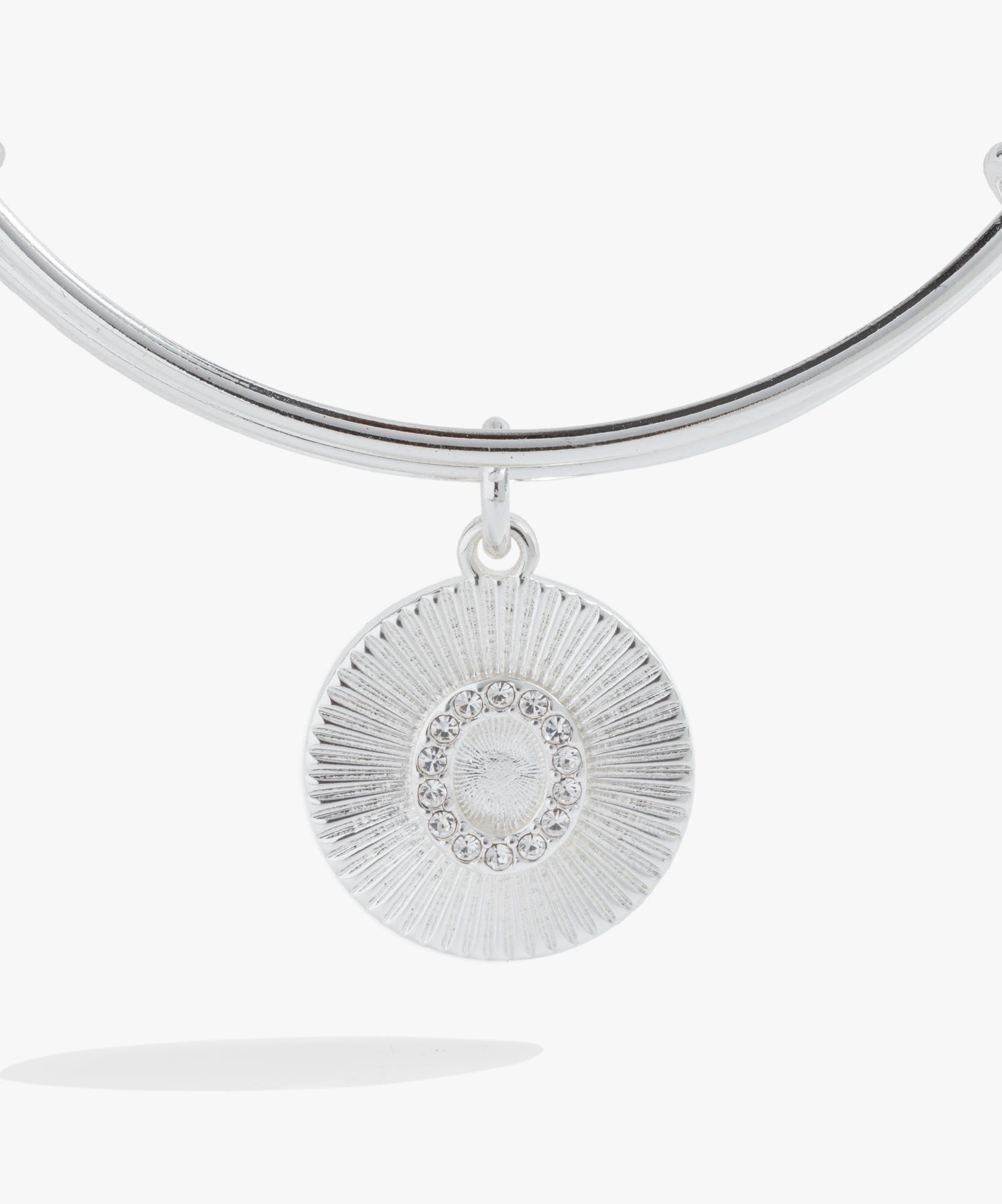 Initial O Pave Starburst Texture Bangle
