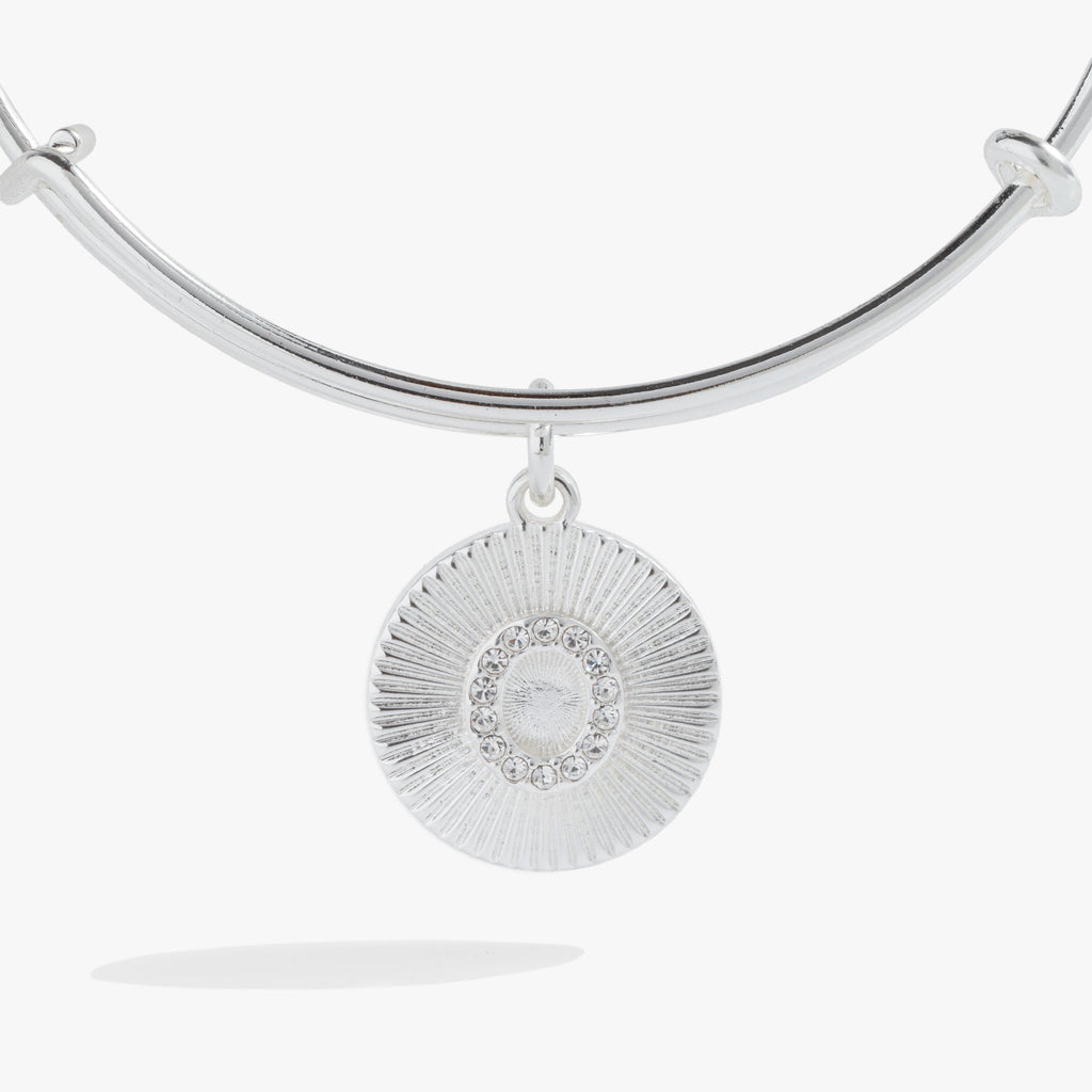 Initial O Pave Starburst Texture Bangle
