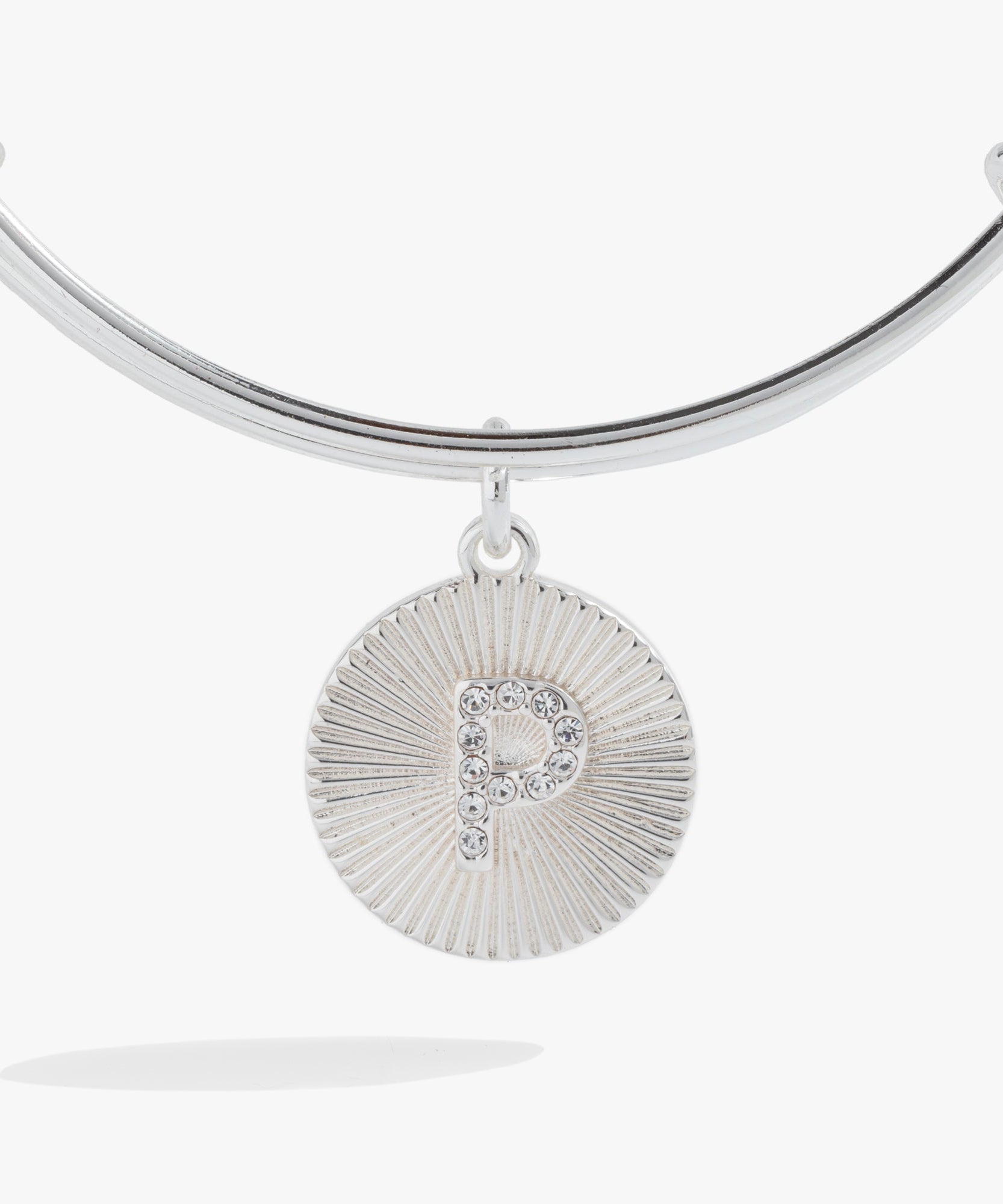 Initial P Pave Starburst Texture Bangle