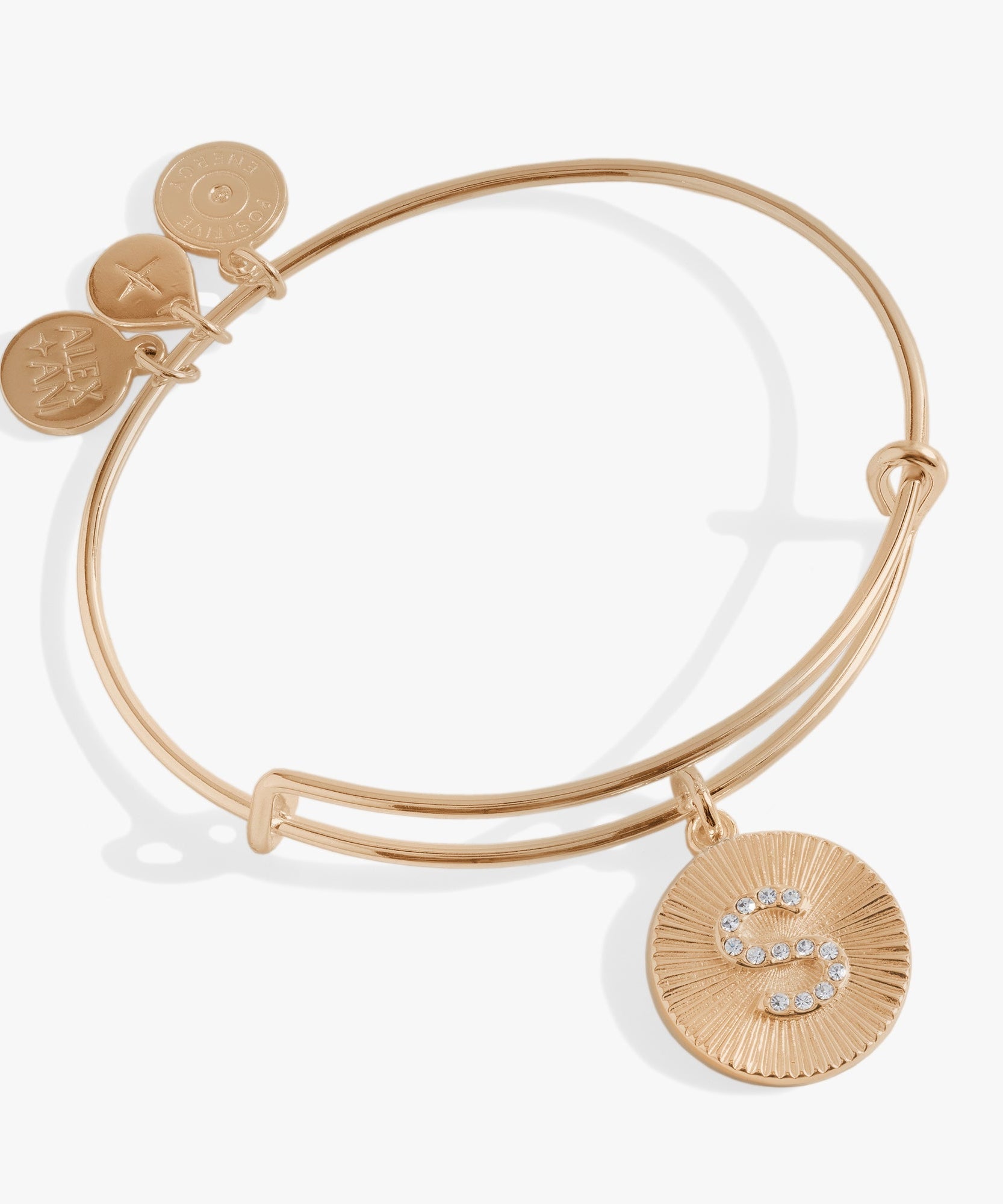 Initial S Pave Starburst Texture Bangle