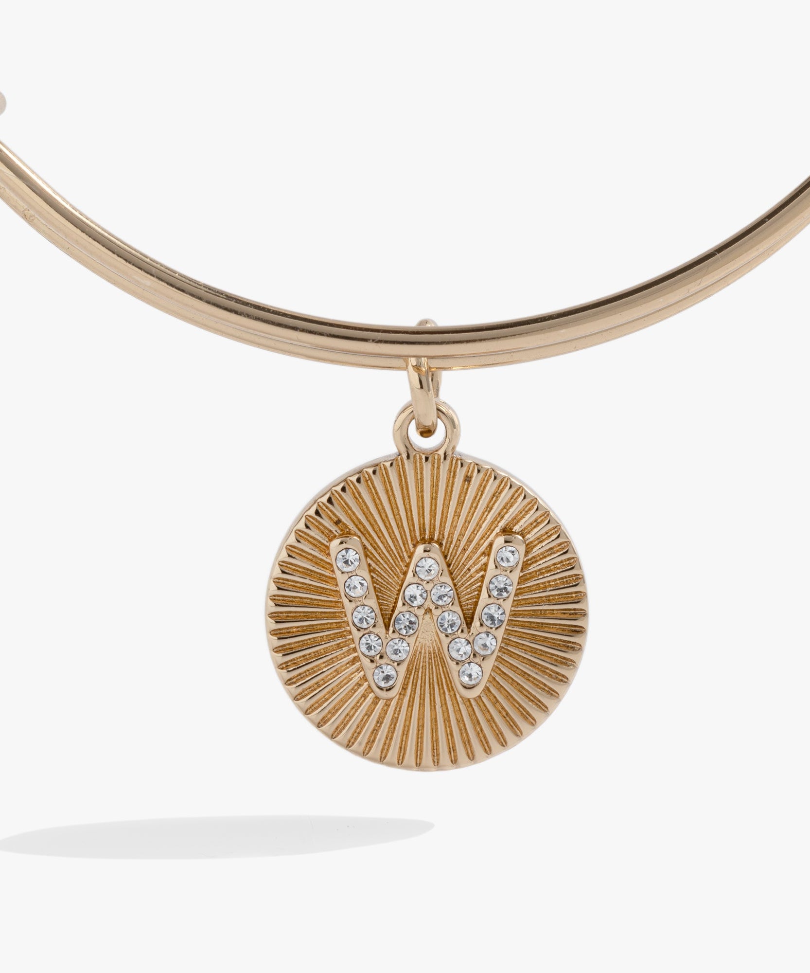 Initial W Pave Starburst Texture Bangle