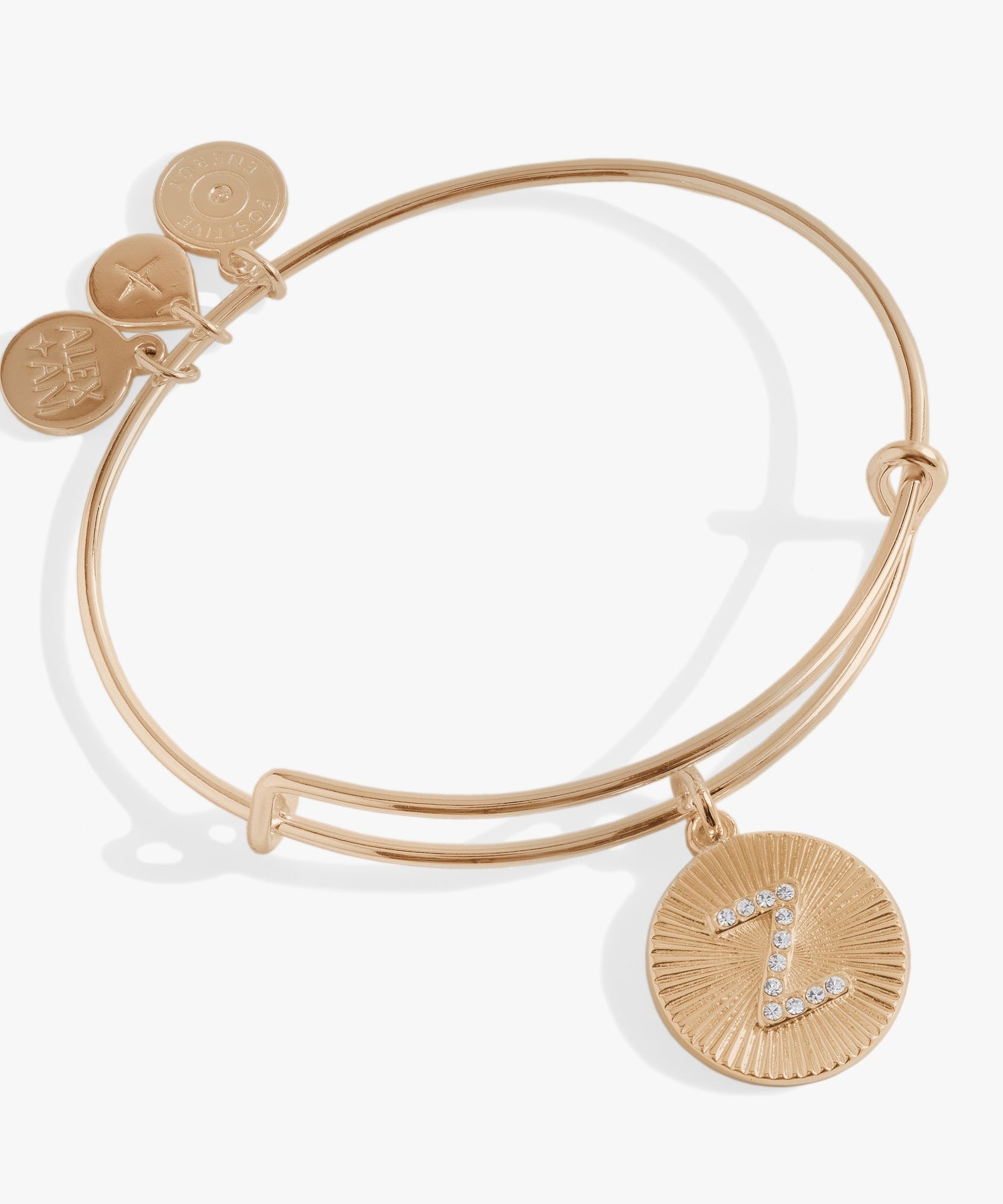 Initial Z Pave Starburst Texture Bangle