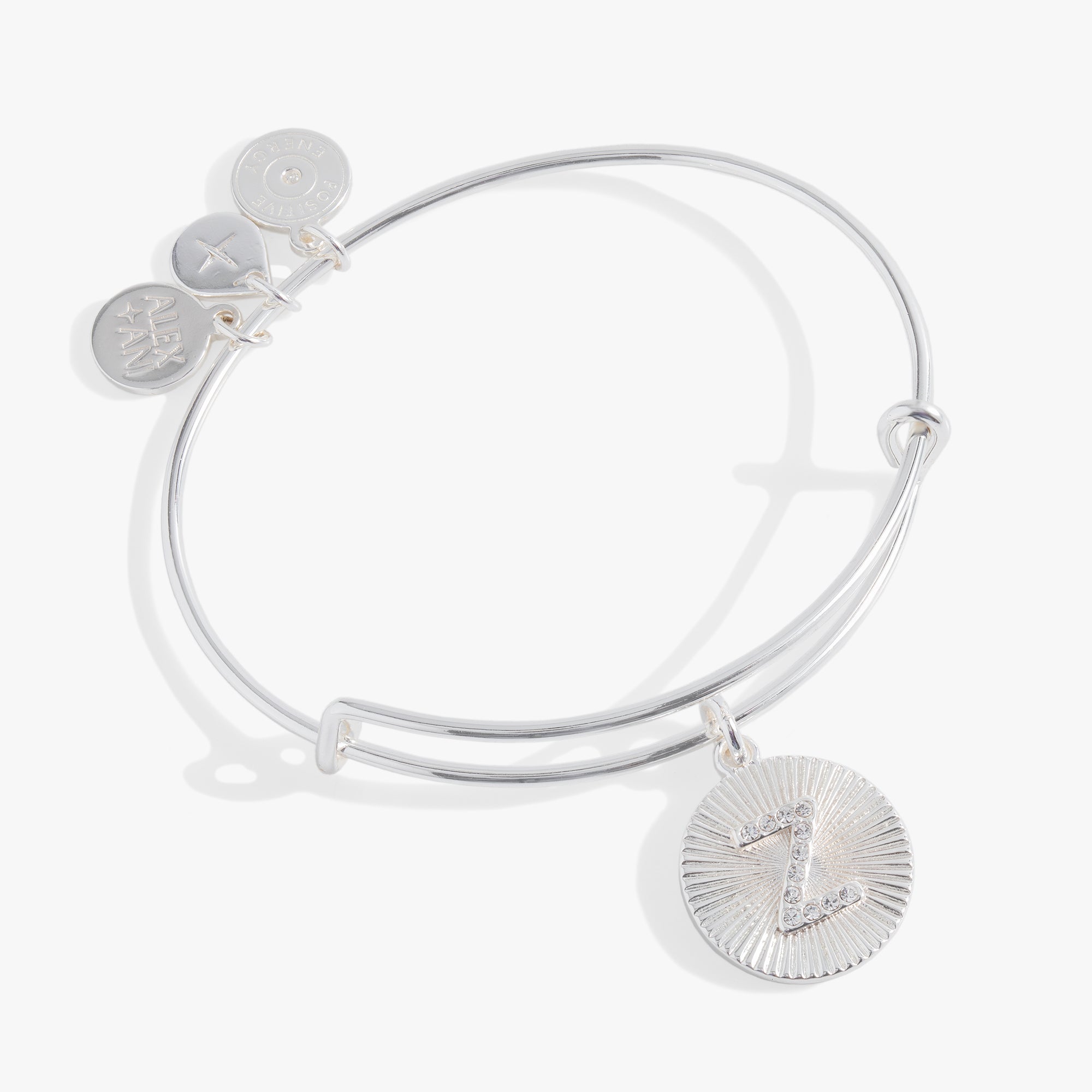 Initial Z Pave Starburst Texture Bangle