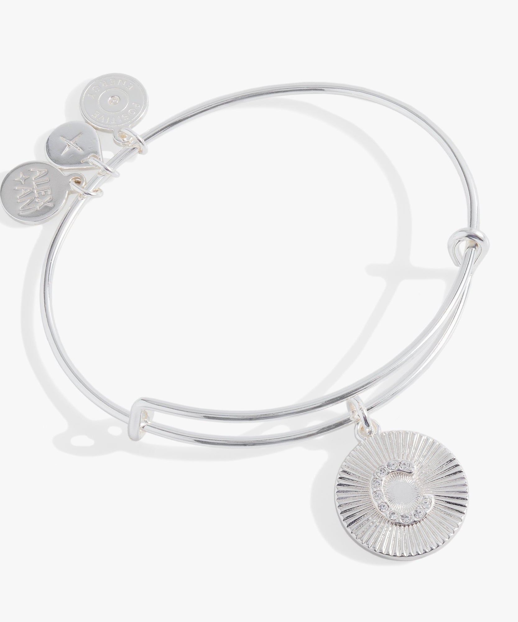 Initial C Pave Starburst Texture Bangle