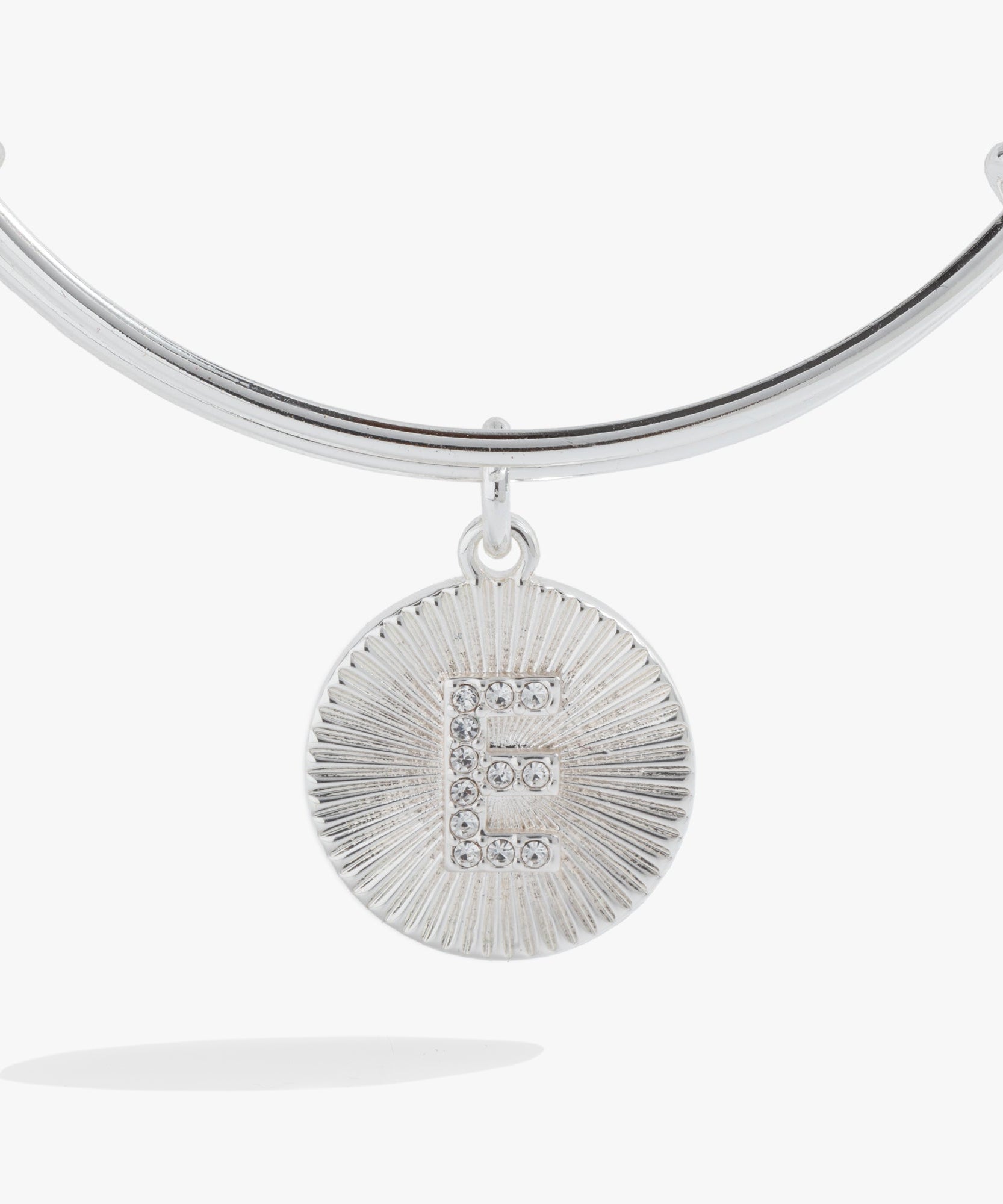 Initial E Pave Starburst Texture Bangle