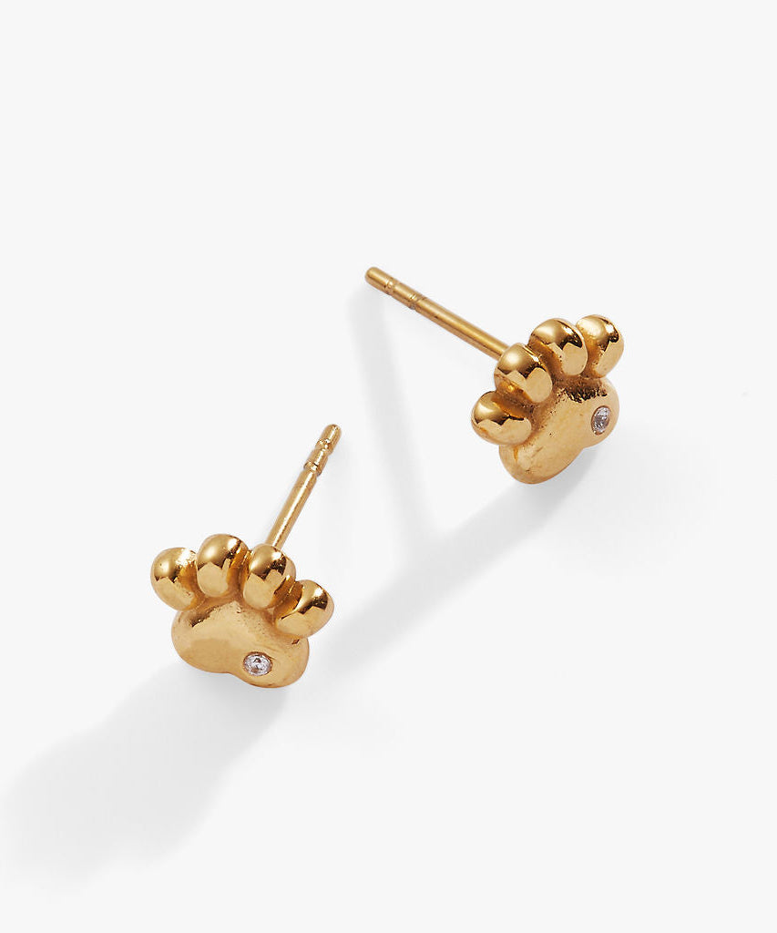 Crystal Paw Mini Stud Earrings