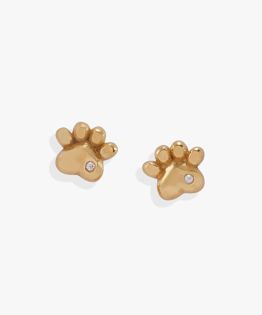 Crystal Paw Mini Stud Earrings