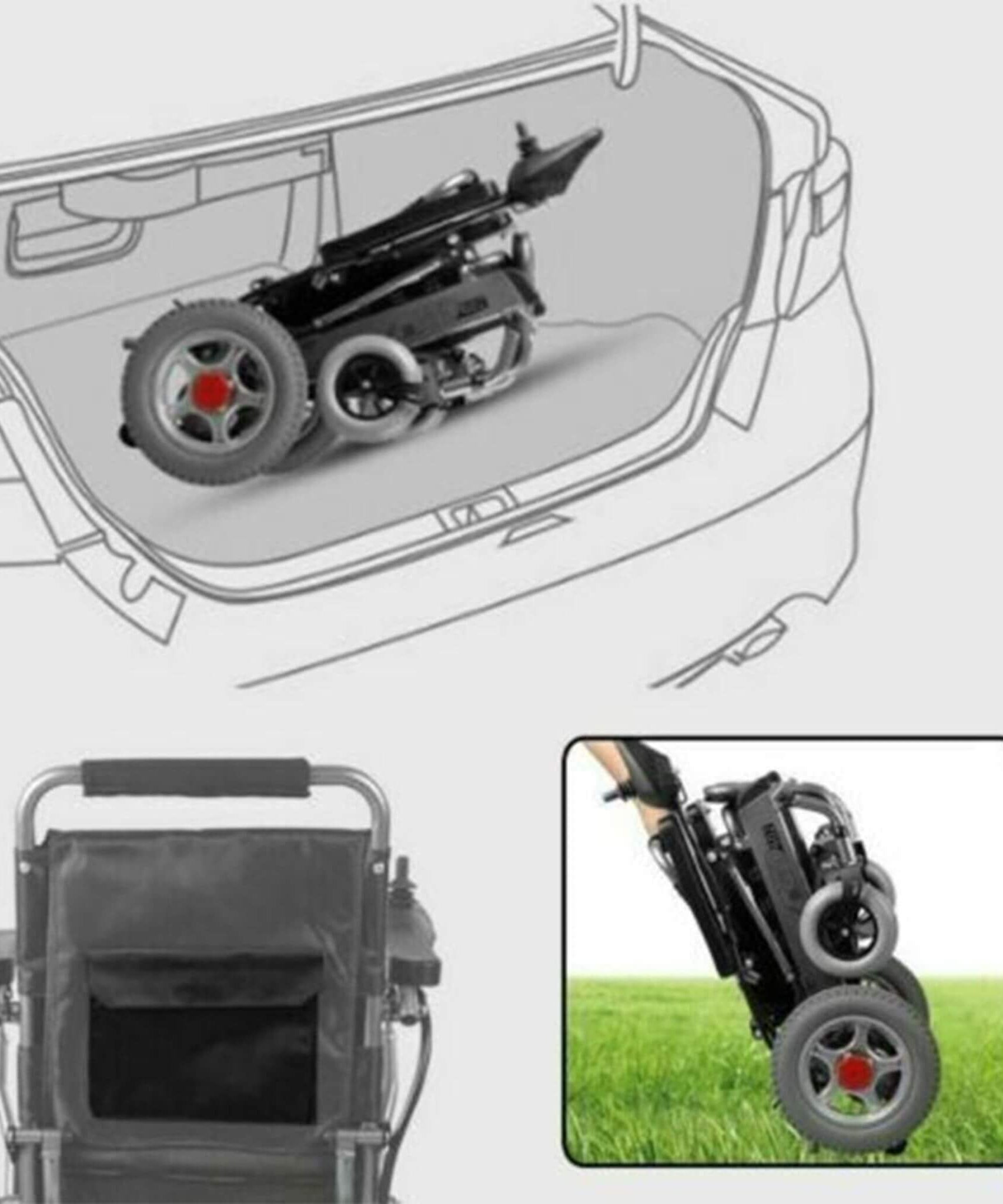 PCMOS WD602 17.5-Inch Heavy-Duty Electric Motorized Lightweight Wheelchair, 250LBS (SAK56491)