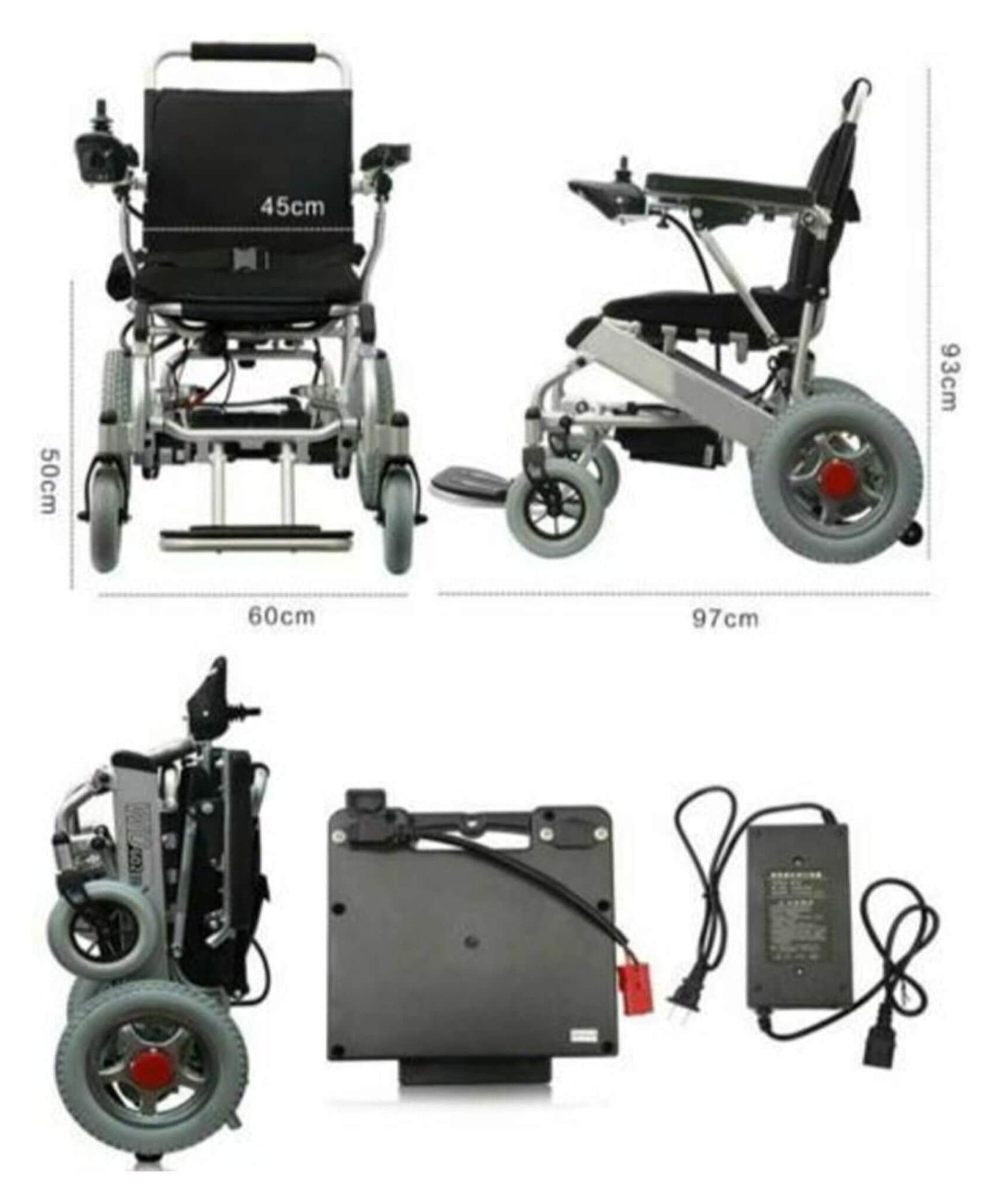 PCMOS WD602 17.5-Inch Heavy-Duty Electric Motorized Lightweight Wheelchair, 250LBS (SAK56491)