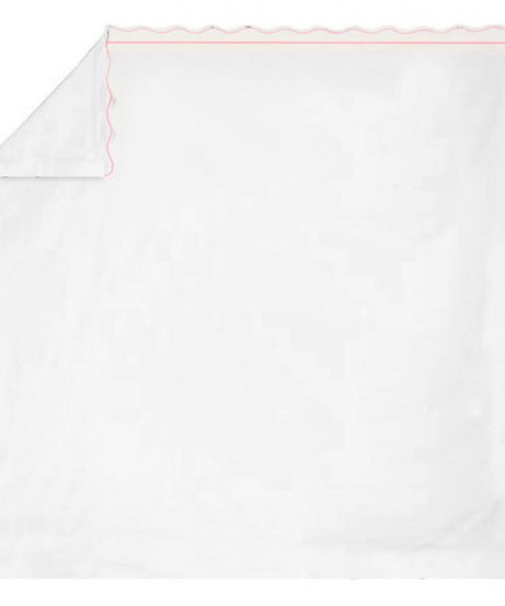 400TC Cotton Scallop Embroidery & Border Sateen Solid Sheet Set