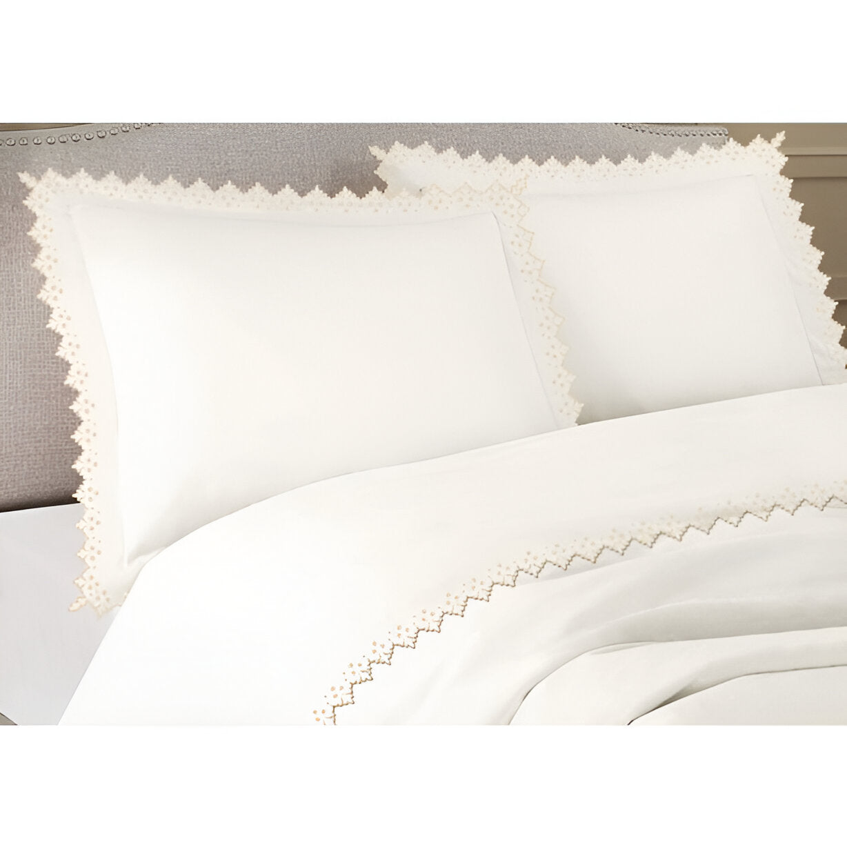 Elegant Flower Embroidered Duvet Cover Set