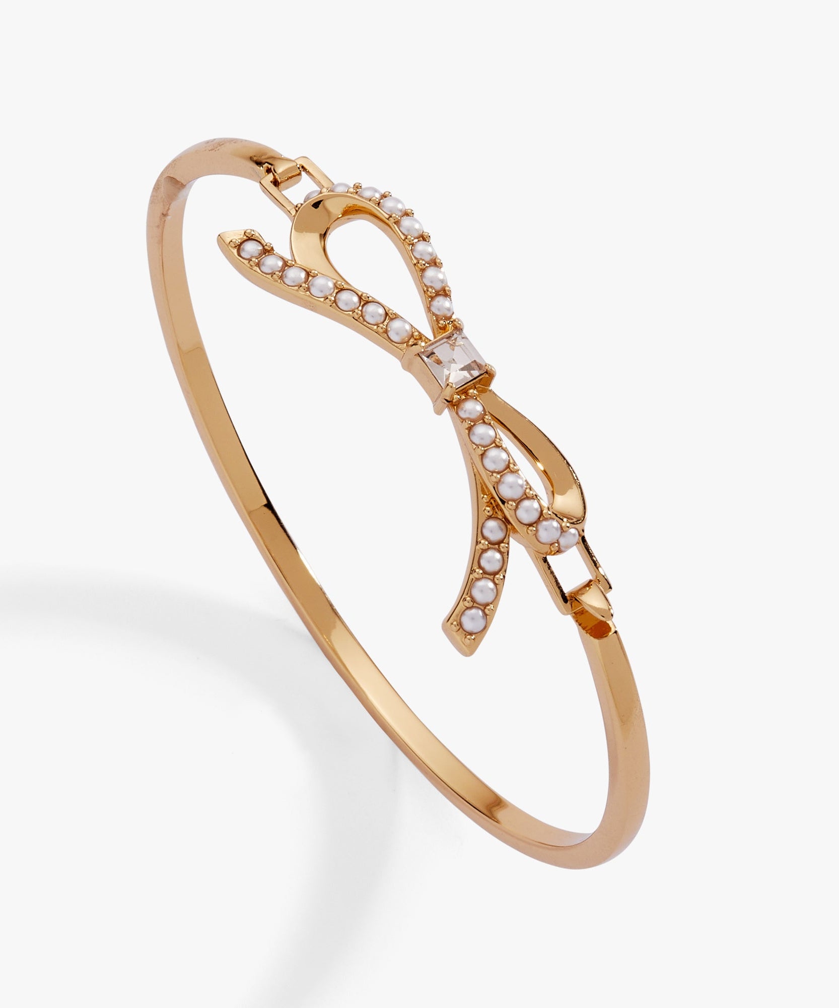 Bow Pearl Coquette Tension Bangle