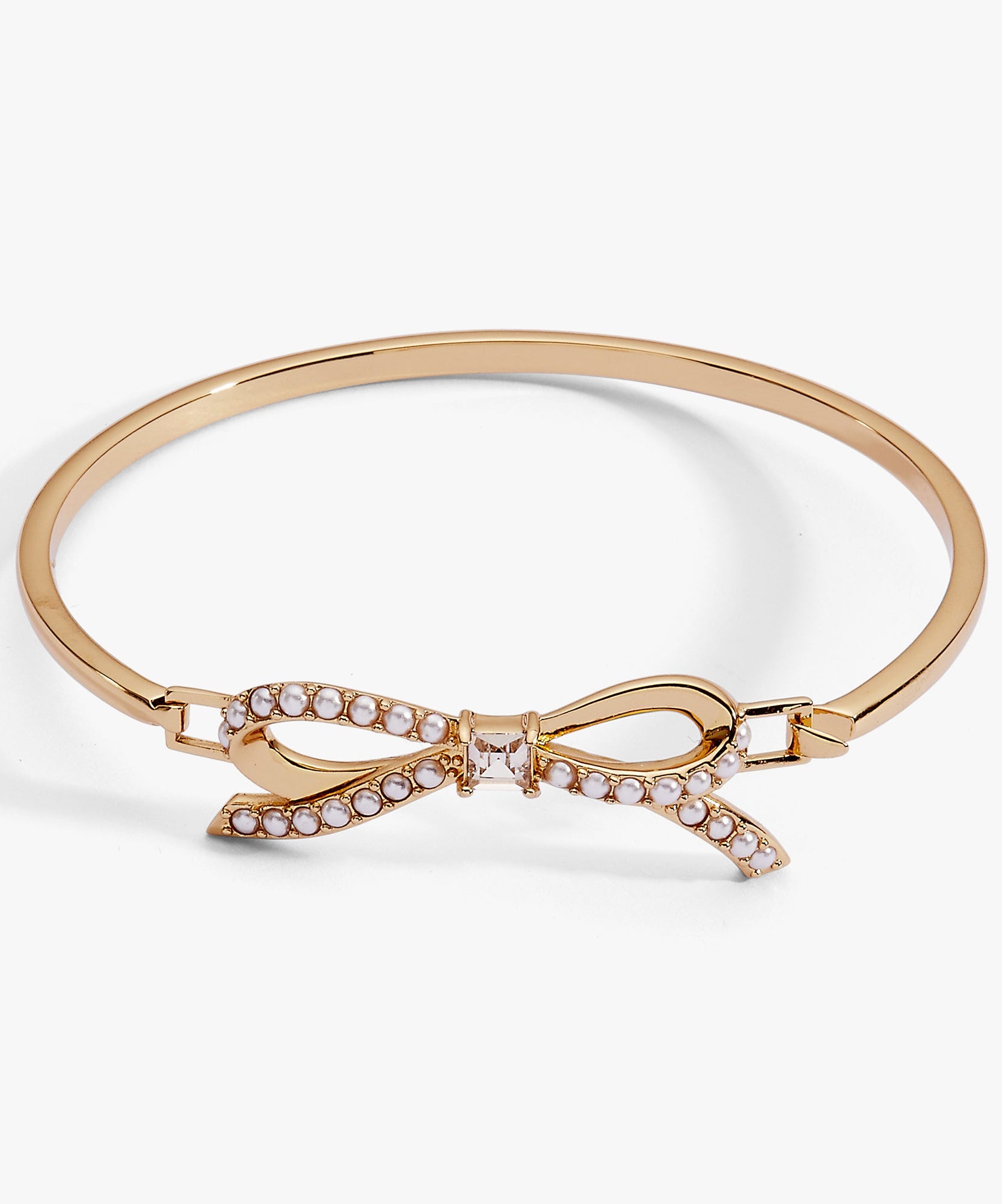 Bow Pearl Coquette Tension Bangle