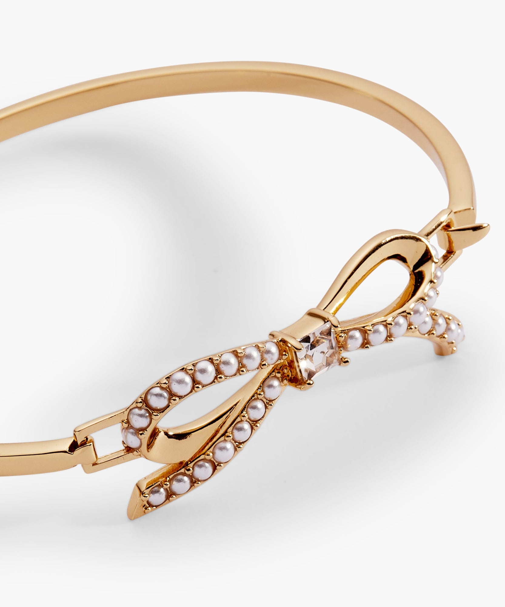 Bow Pearl Coquette Tension Bangle
