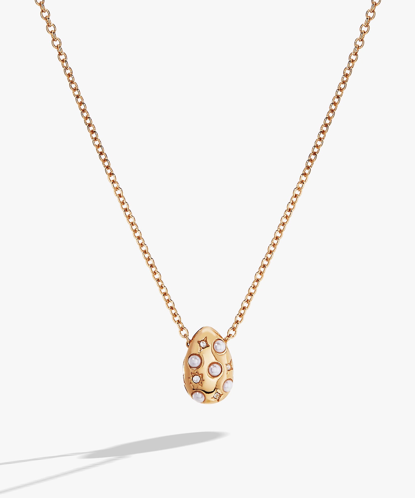 Pearl and Crystal Pendant Necklace