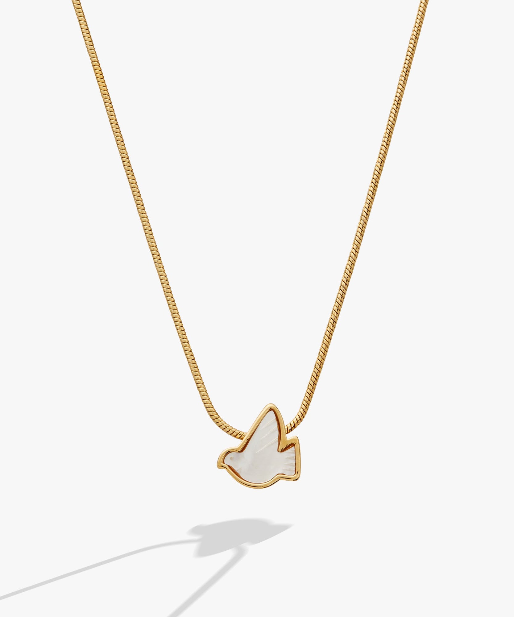 Pearlized Dove 'Peace' Slider Necklace