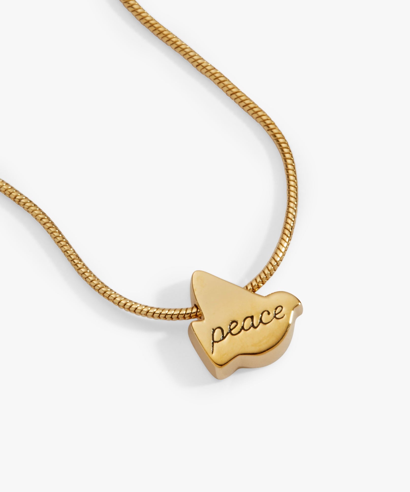 Pearlized Dove 'Peace' Slider Necklace