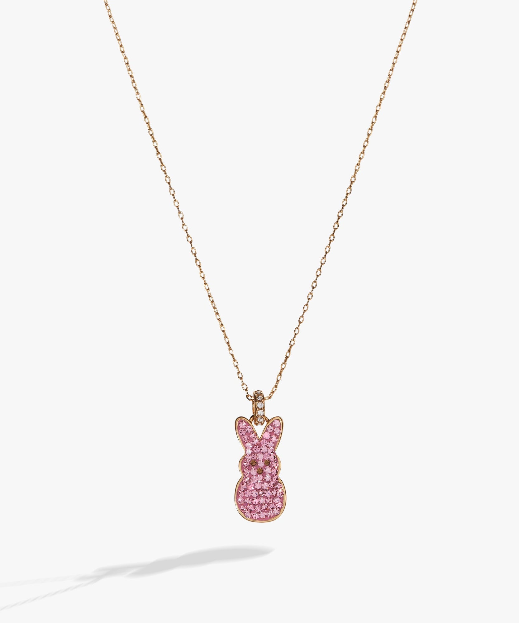 PEEPS® Pink Crystal Bunny Pendant Necklace