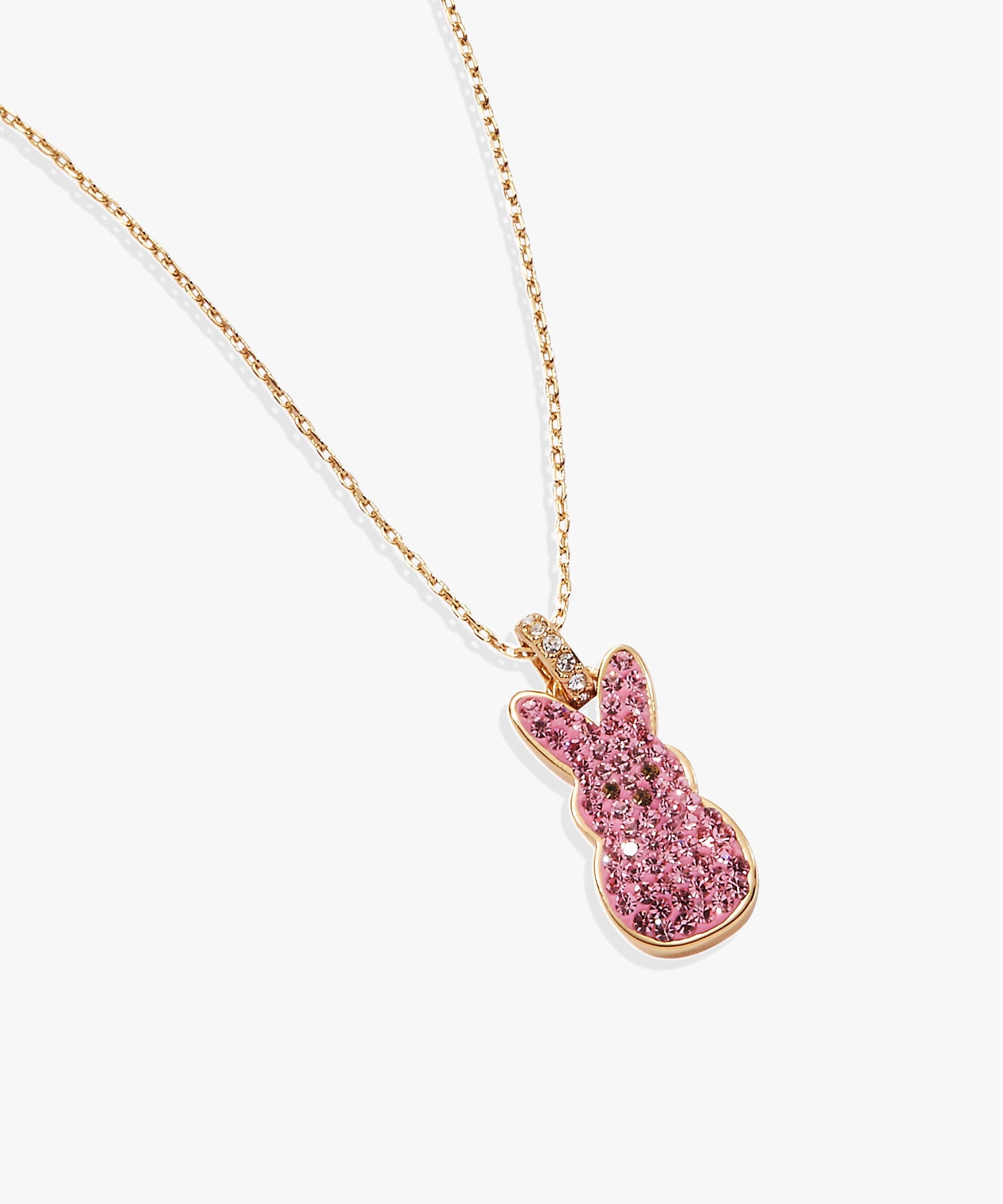 PEEPS® Pink Crystal Bunny Pendant Necklace