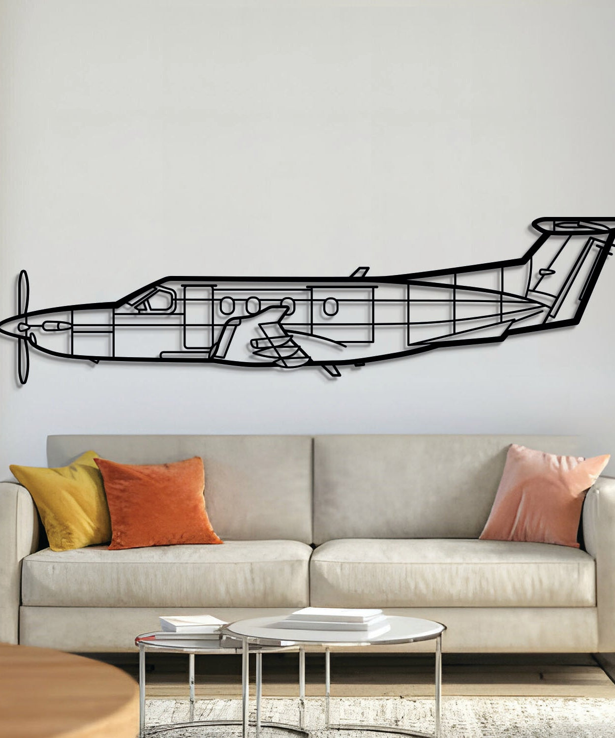 PC-12 Metallflugzeug-Wandkunst - NCP0117