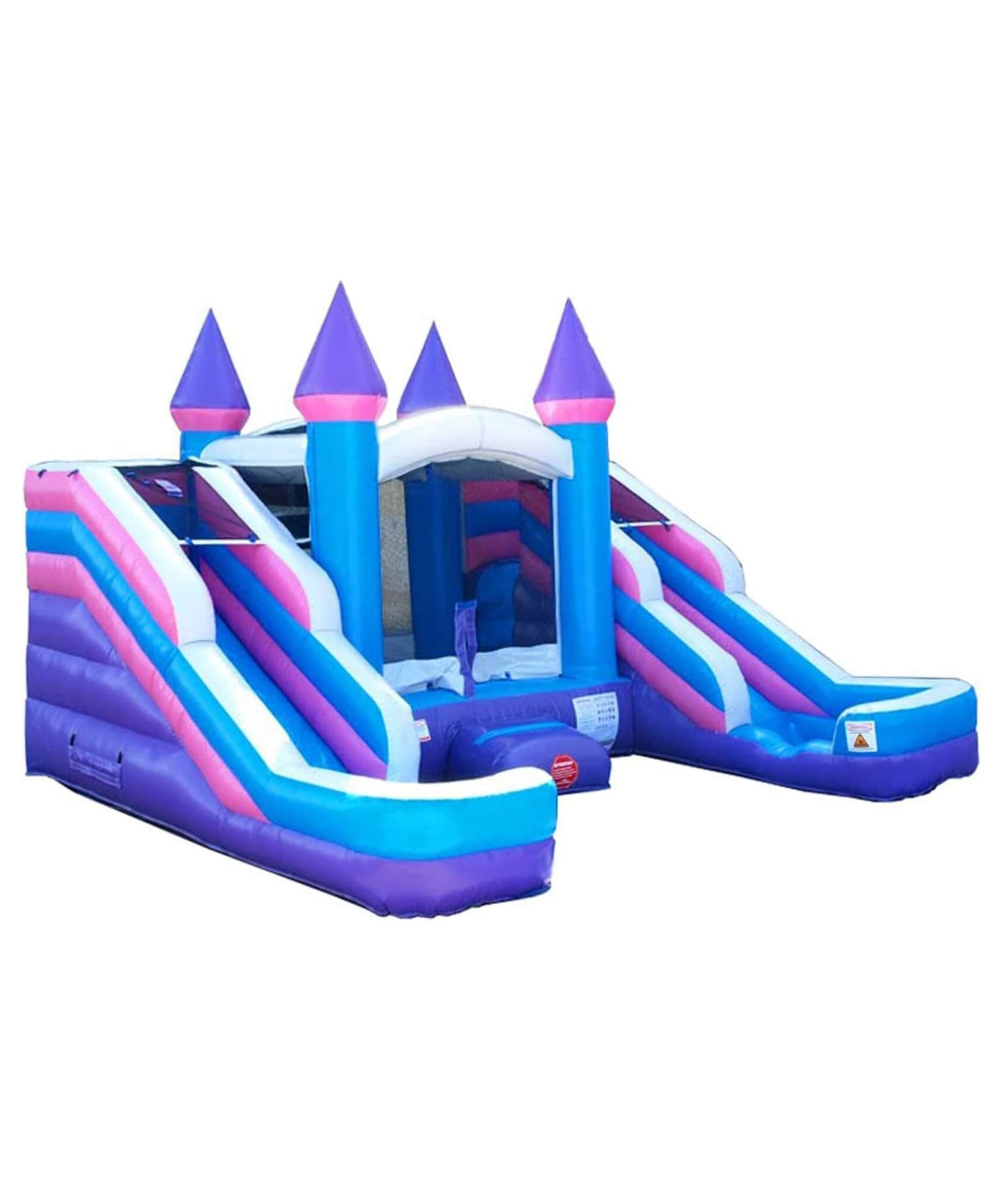 16FT Pink Castle Bounce House Combo With Double Water Slide (SAK84027)
