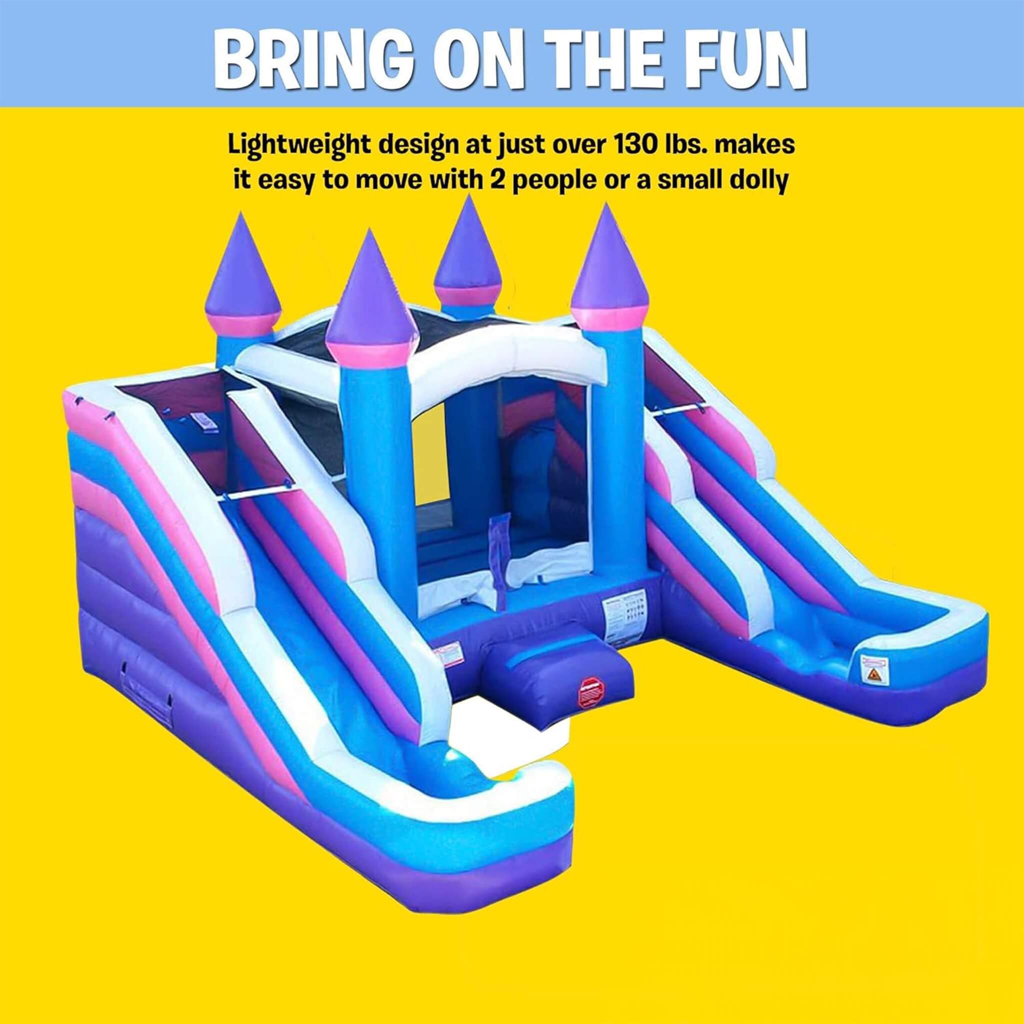 16FT Pink Castle Bounce House Combo With Double Water Slide (SAK84027)