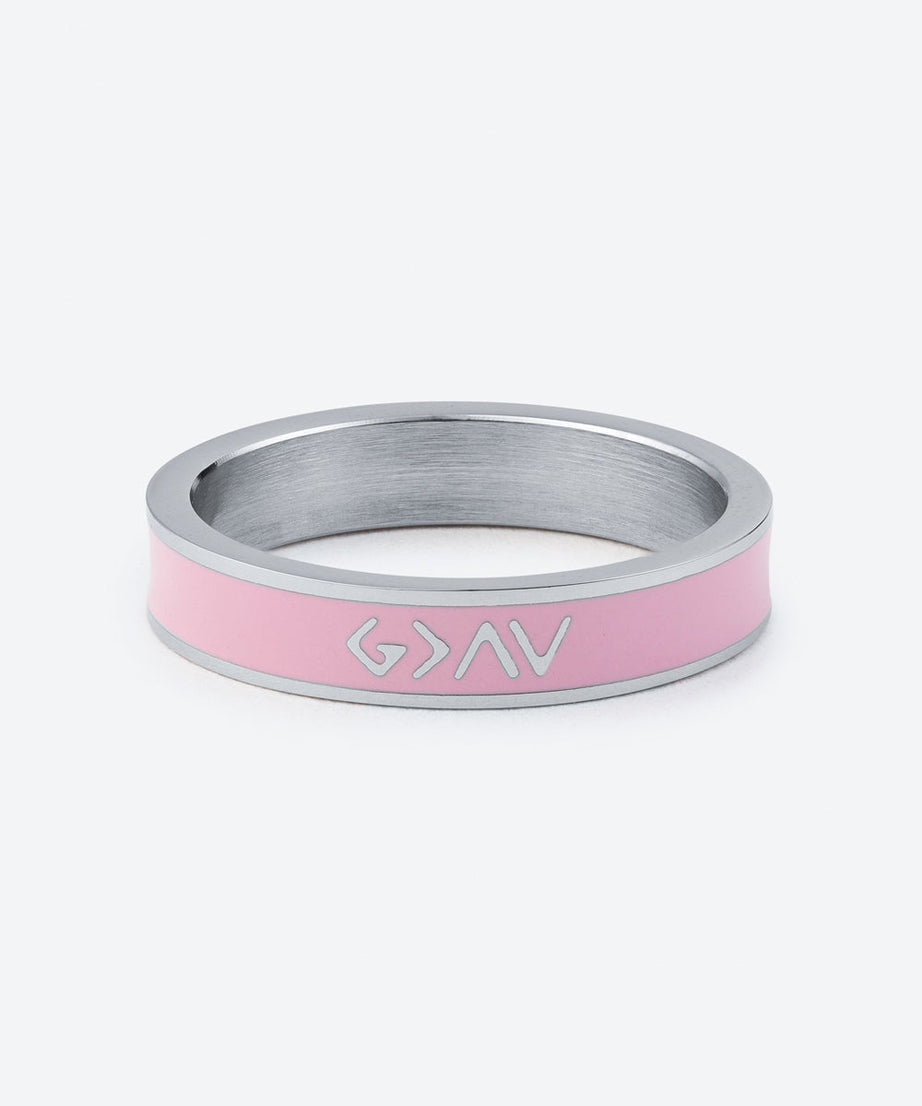 Pink Enamel Highs and Lows Ring