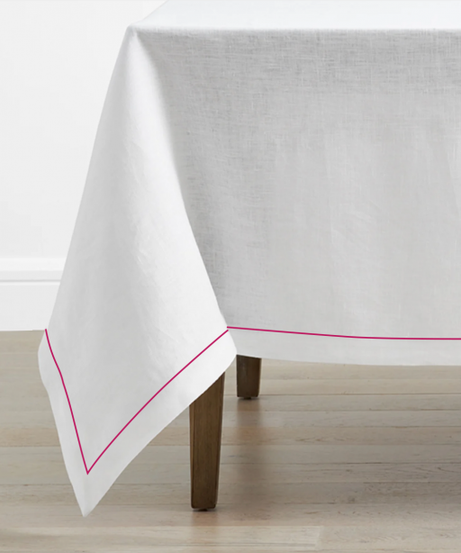 Single Embroidery Border Linen Table Cloth