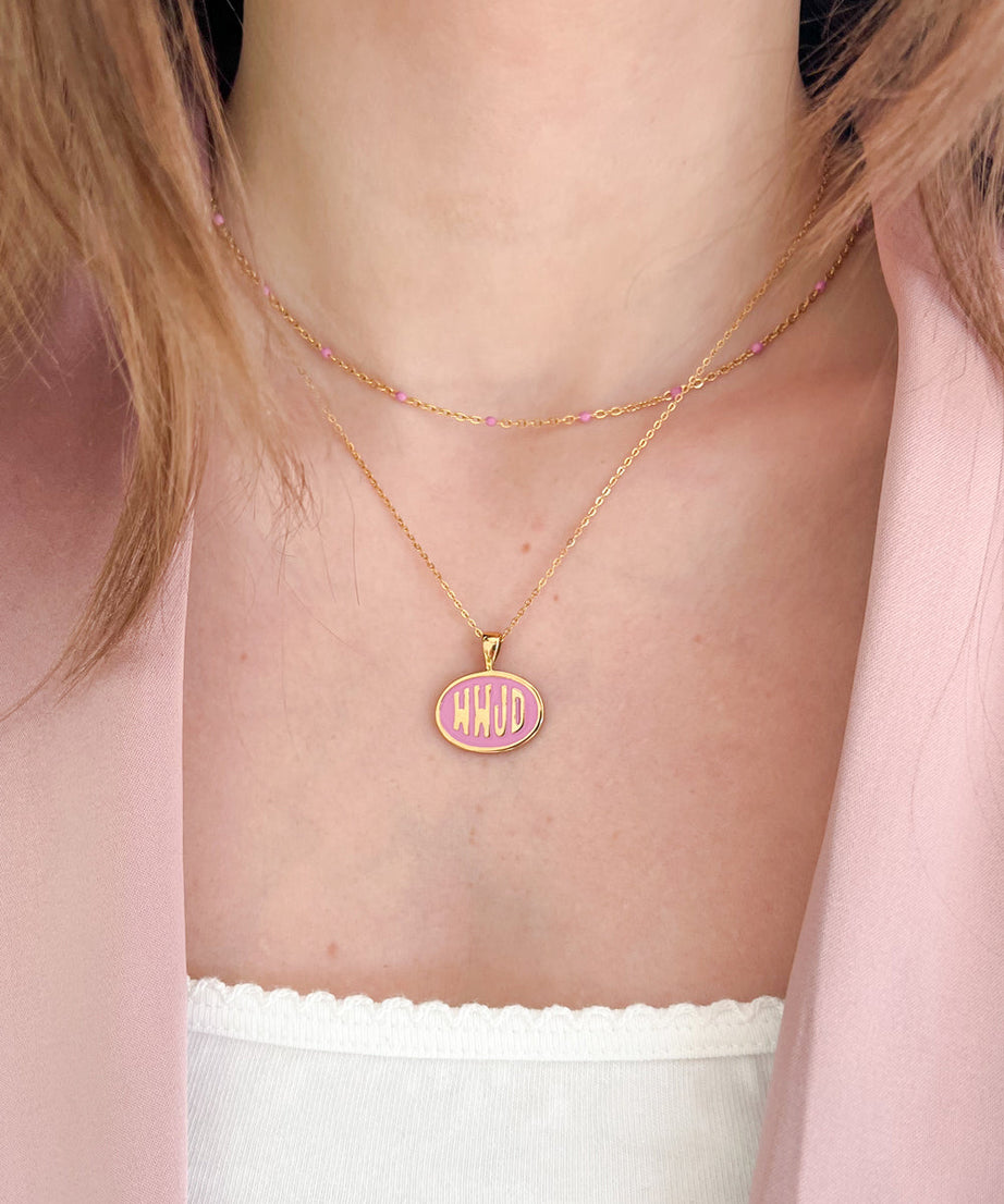 Pink WWJD Necklace Set
