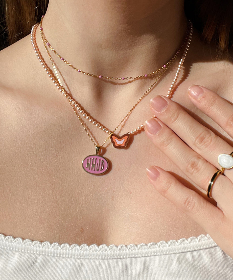 Pink WWJD Necklace Set